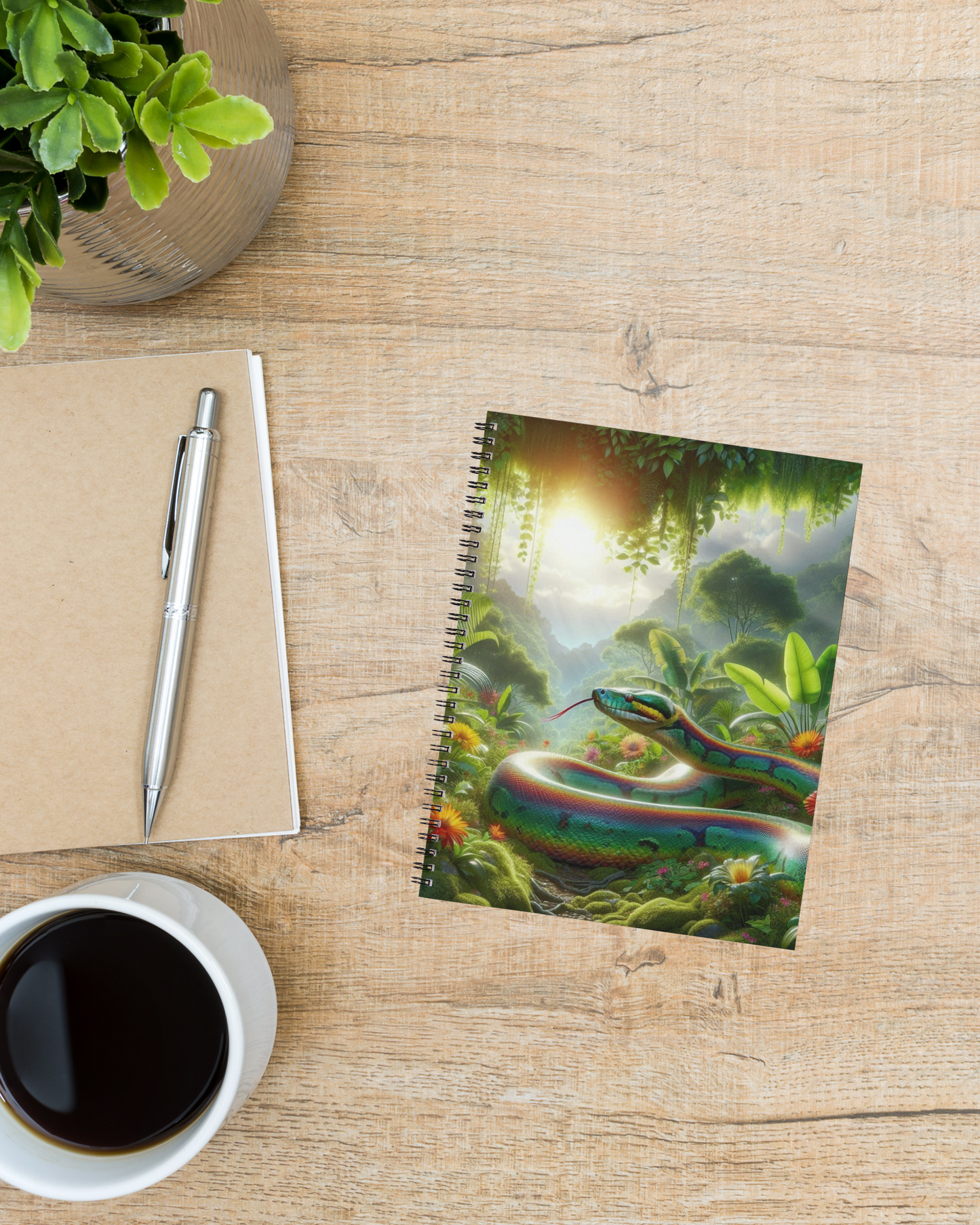 Spiral Notebook - Rainbow Anaconda (ruled)