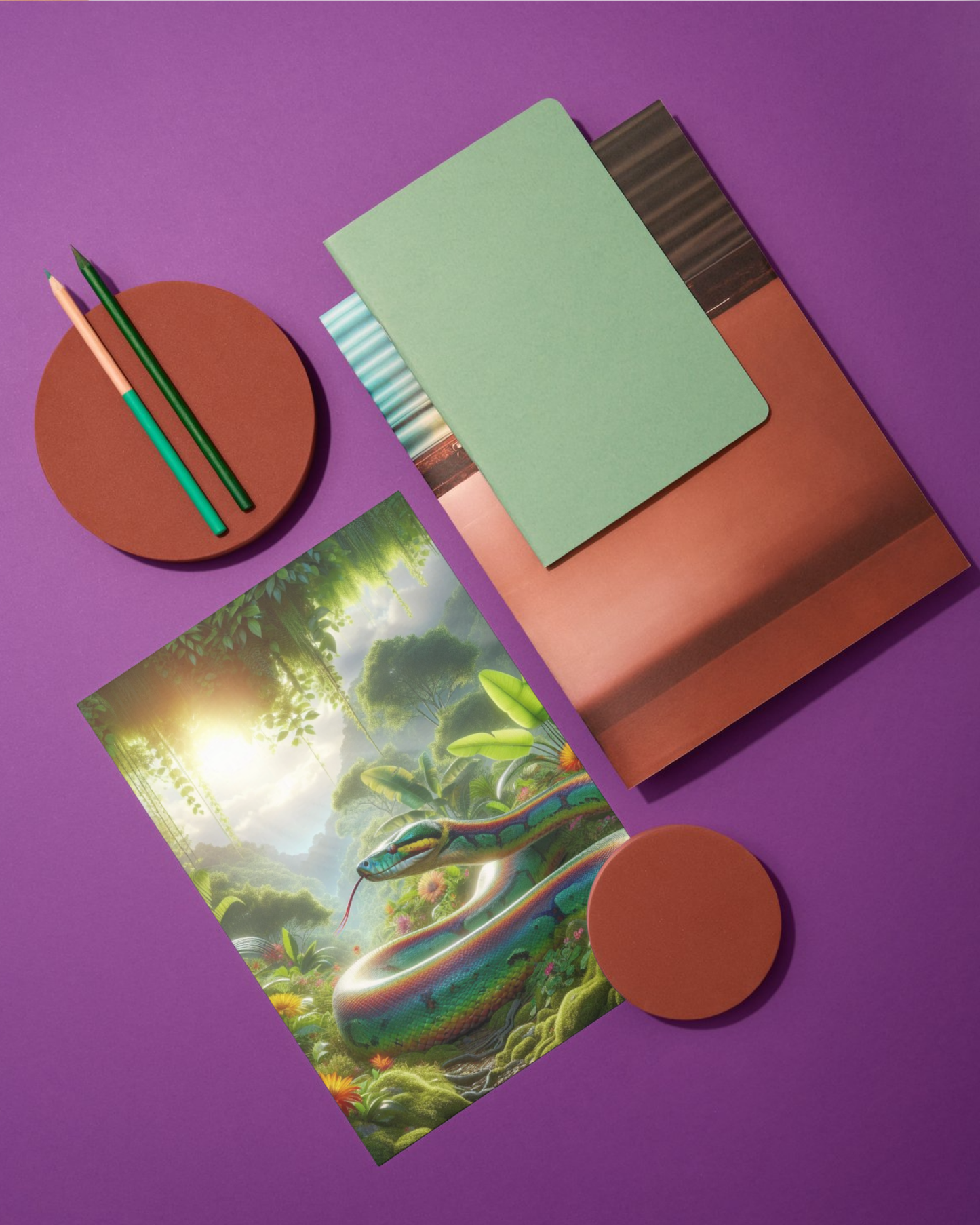 Spiral Notebook - Rainbow Anaconda (ruled)