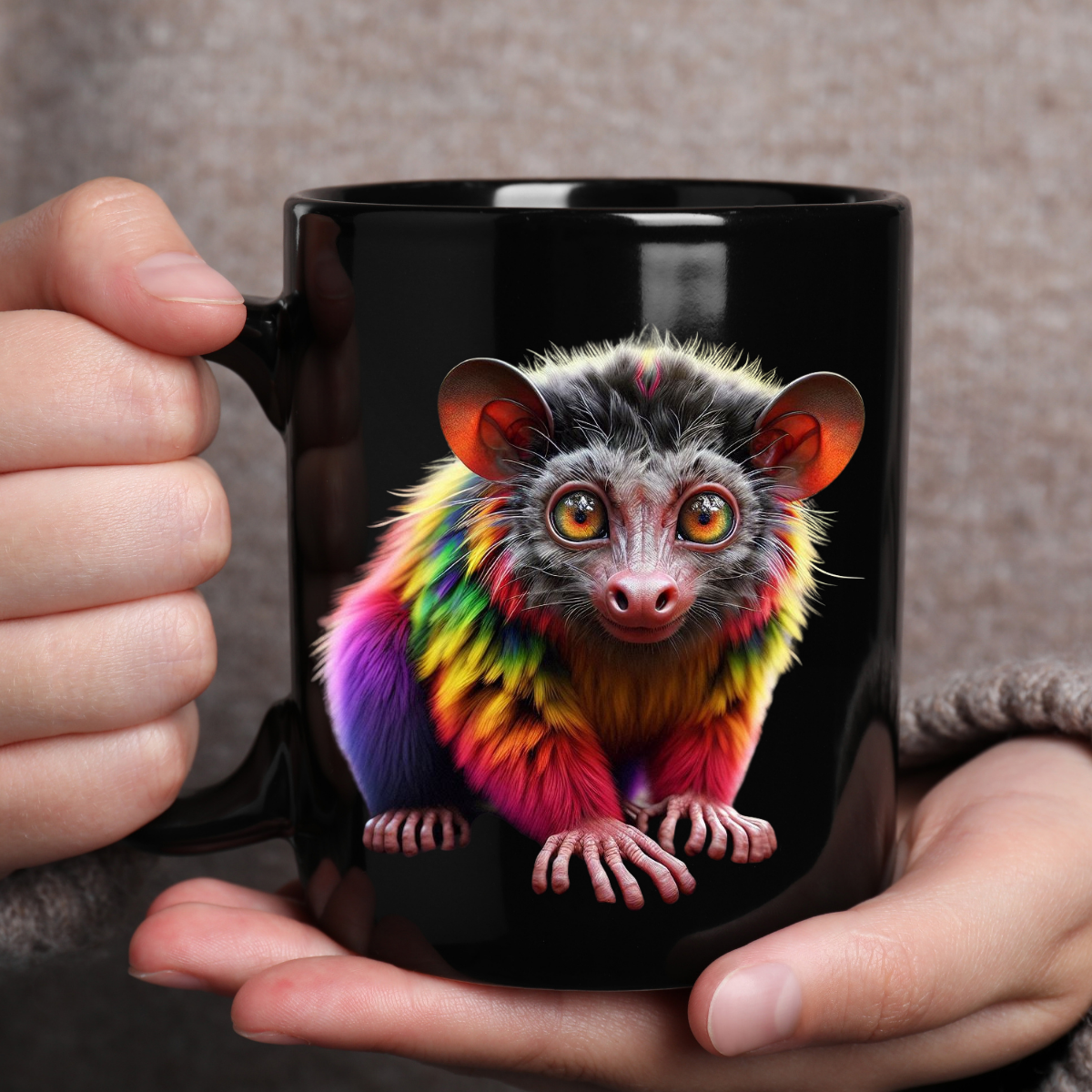 Coffee Mug - Rare Rainbow Aye-Aye Funny