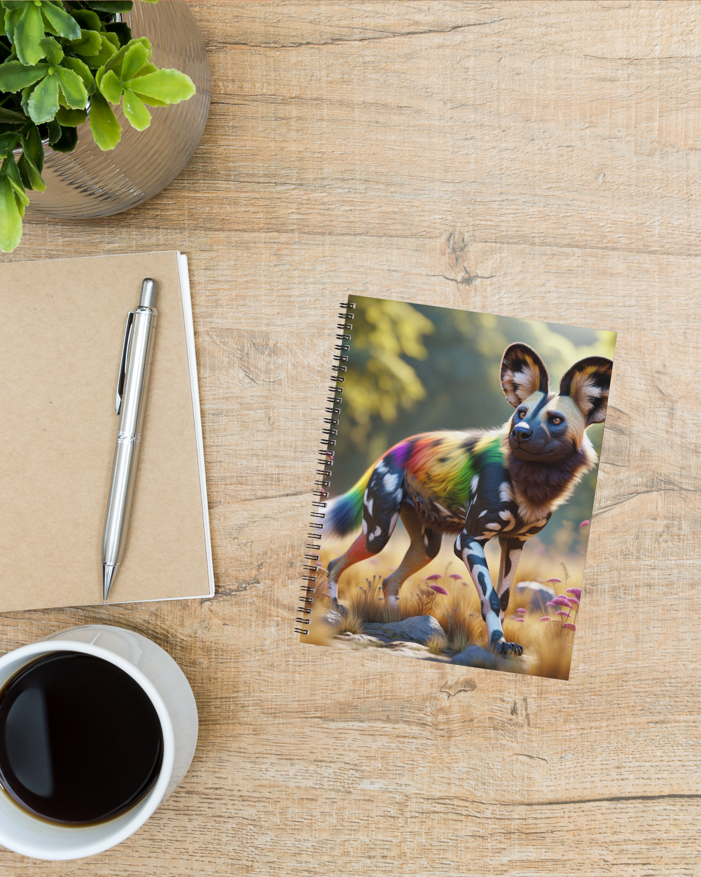 Spiral Notebook - African Wild Dog Ruled Line
