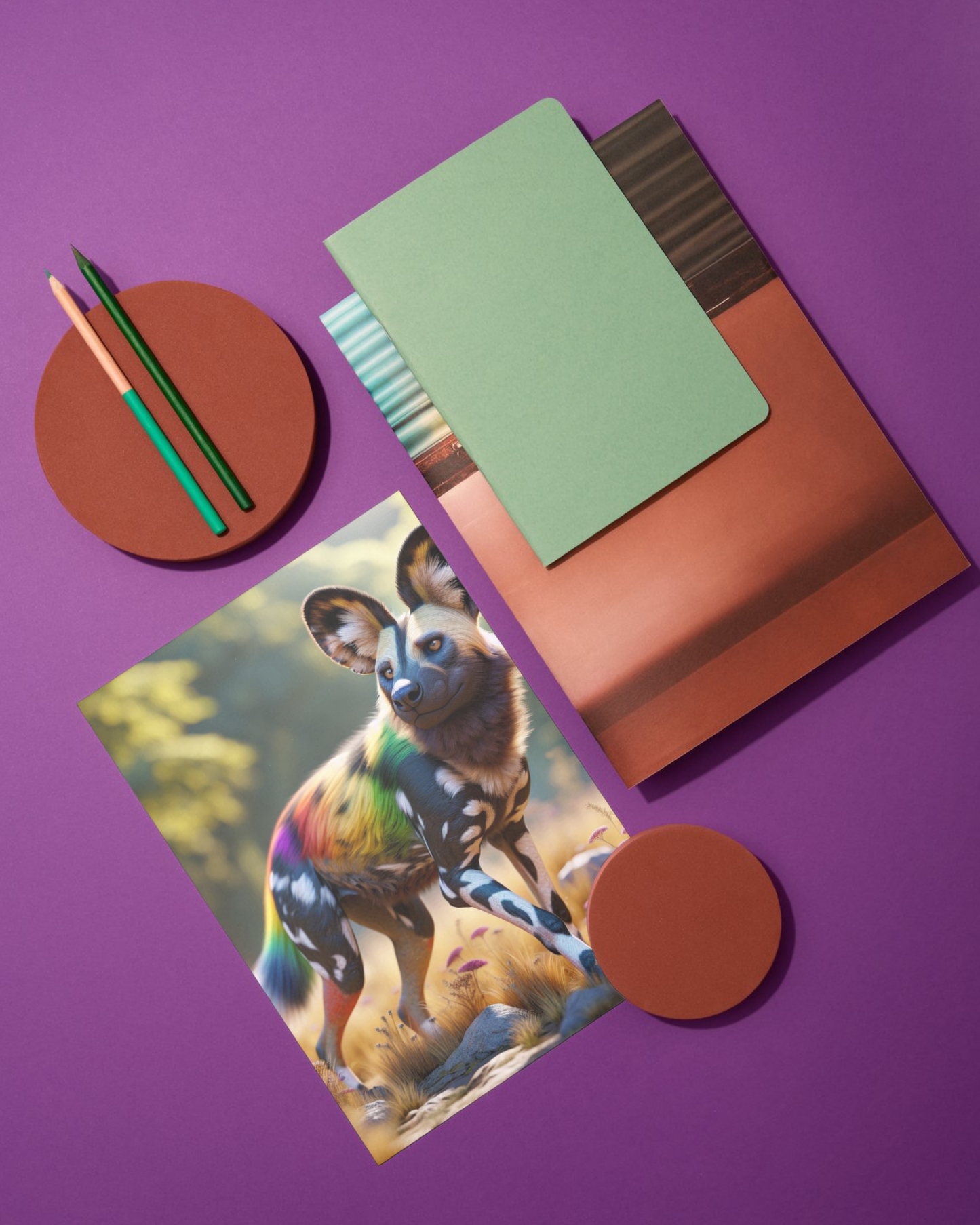 Spiral Notebook - African Wild Dog Ruled Line