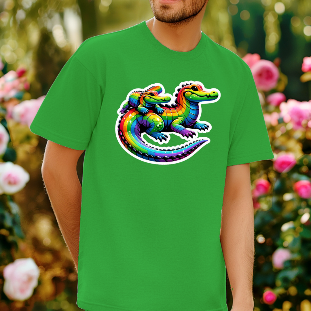 Rainbow Alligators Unisex Soft T-Shirt