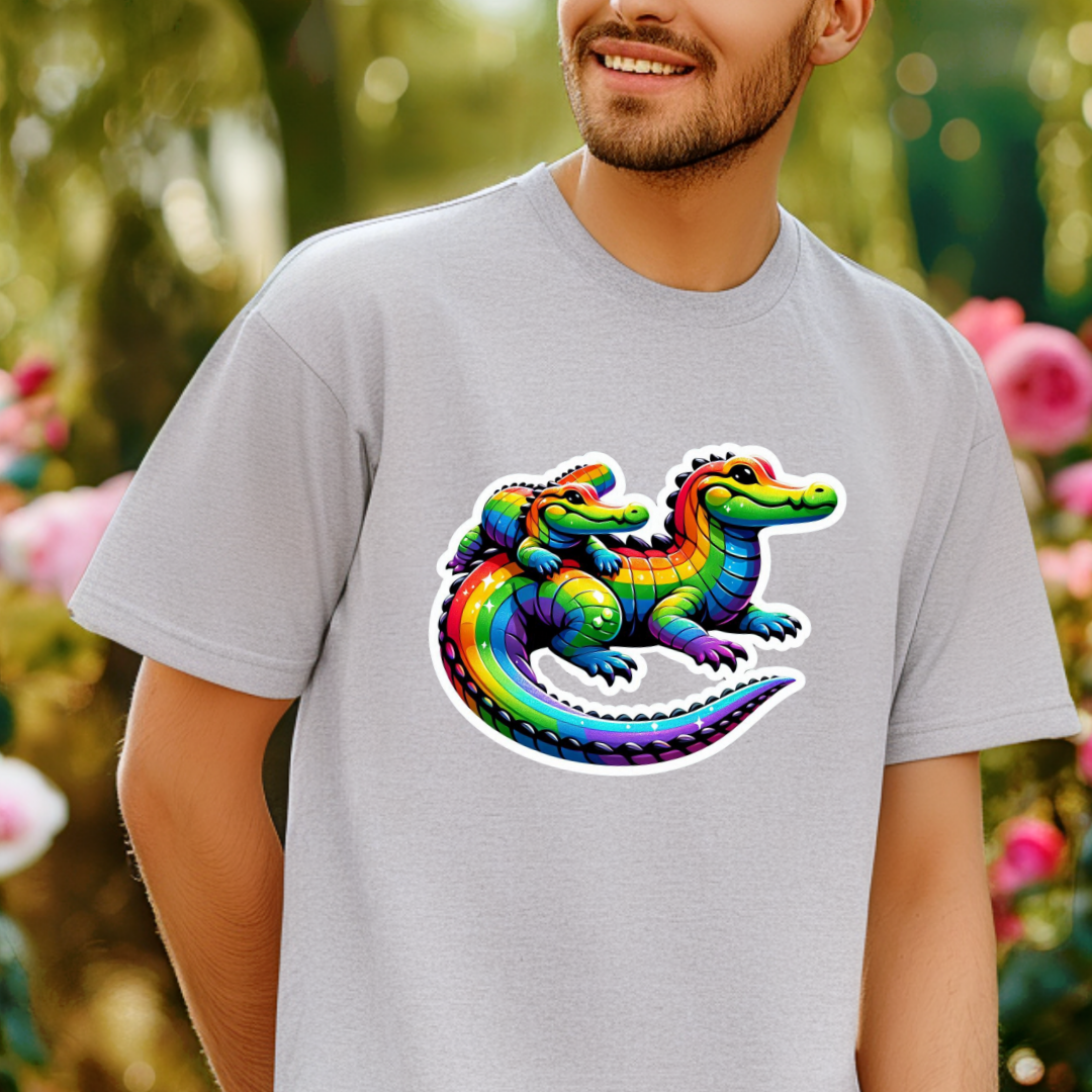 Rainbow Alligators Unisex Soft T-Shirt