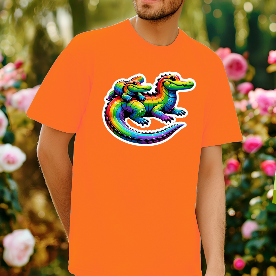 Rainbow Alligators Unisex Soft T-Shirt