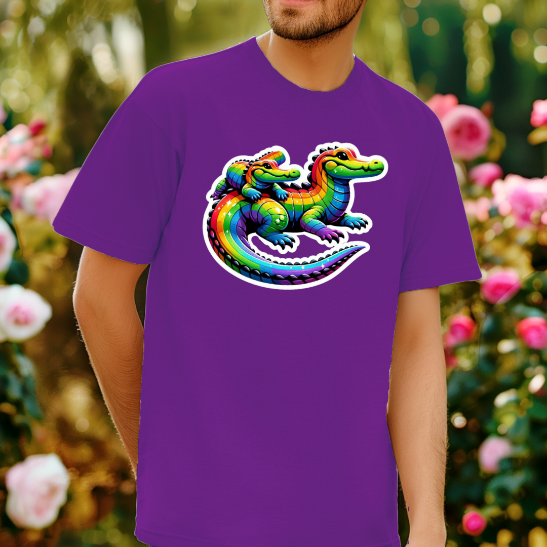 Rainbow Alligators Unisex Soft T-Shirt