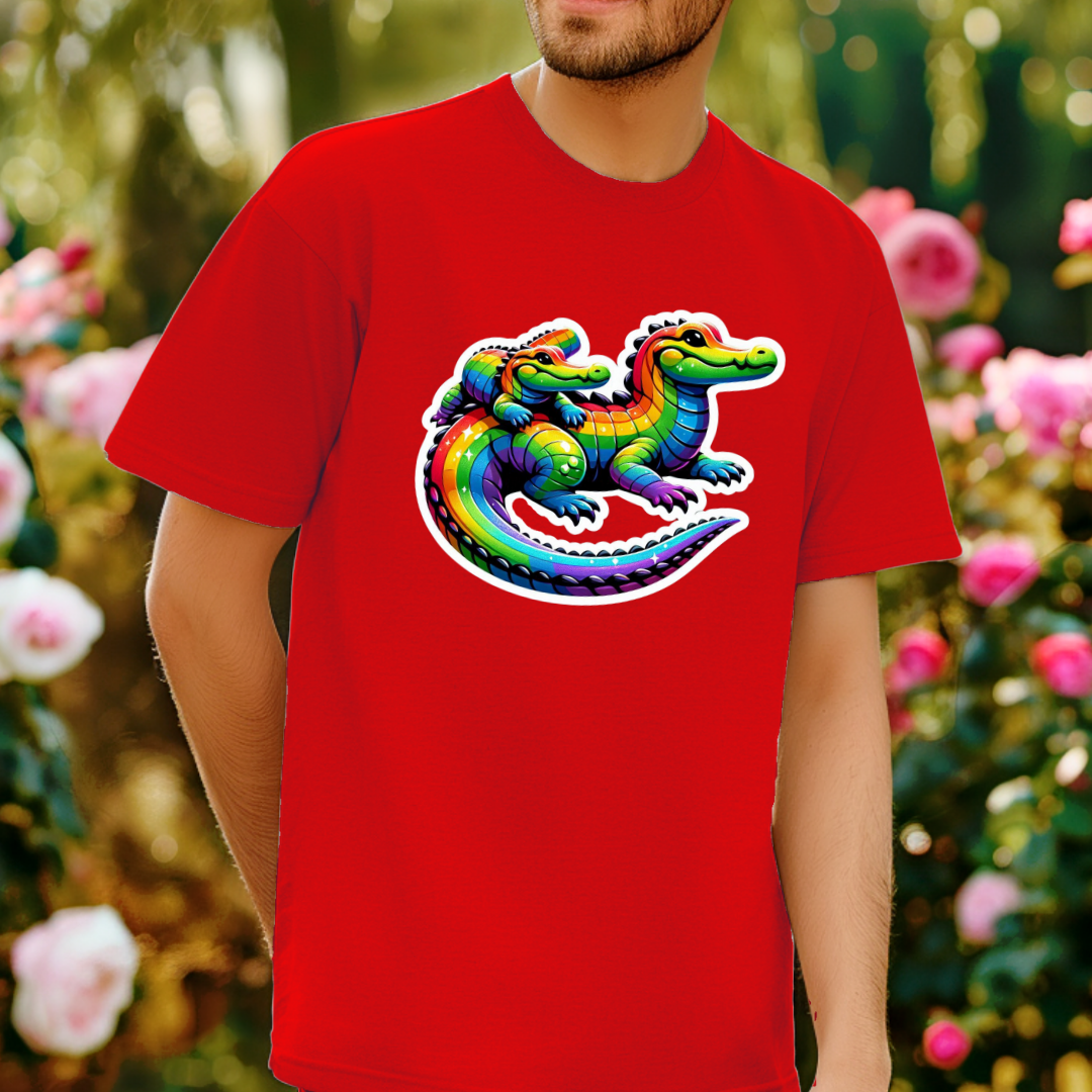 Rainbow Alligators Unisex Soft T-Shirt