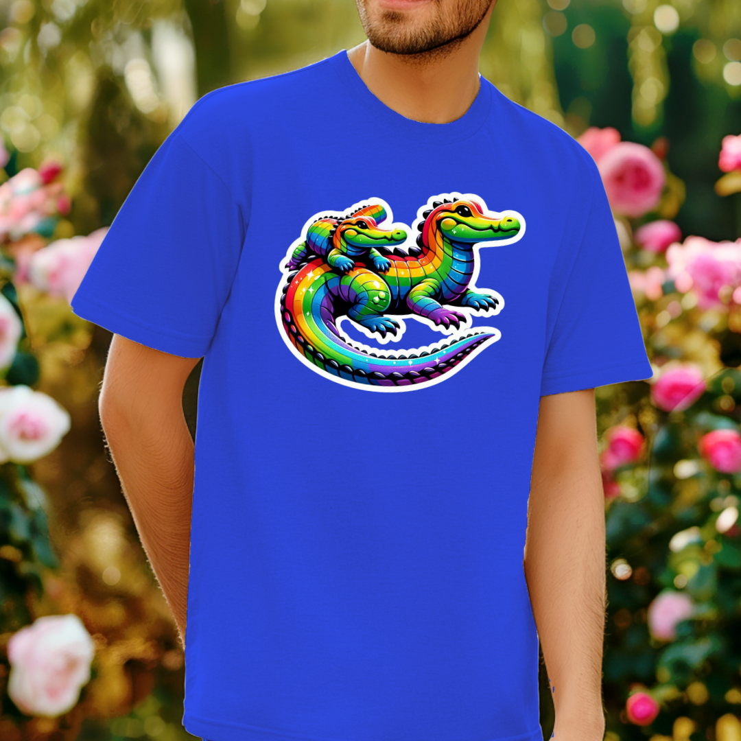 Rainbow Alligators Unisex Soft T-Shirt