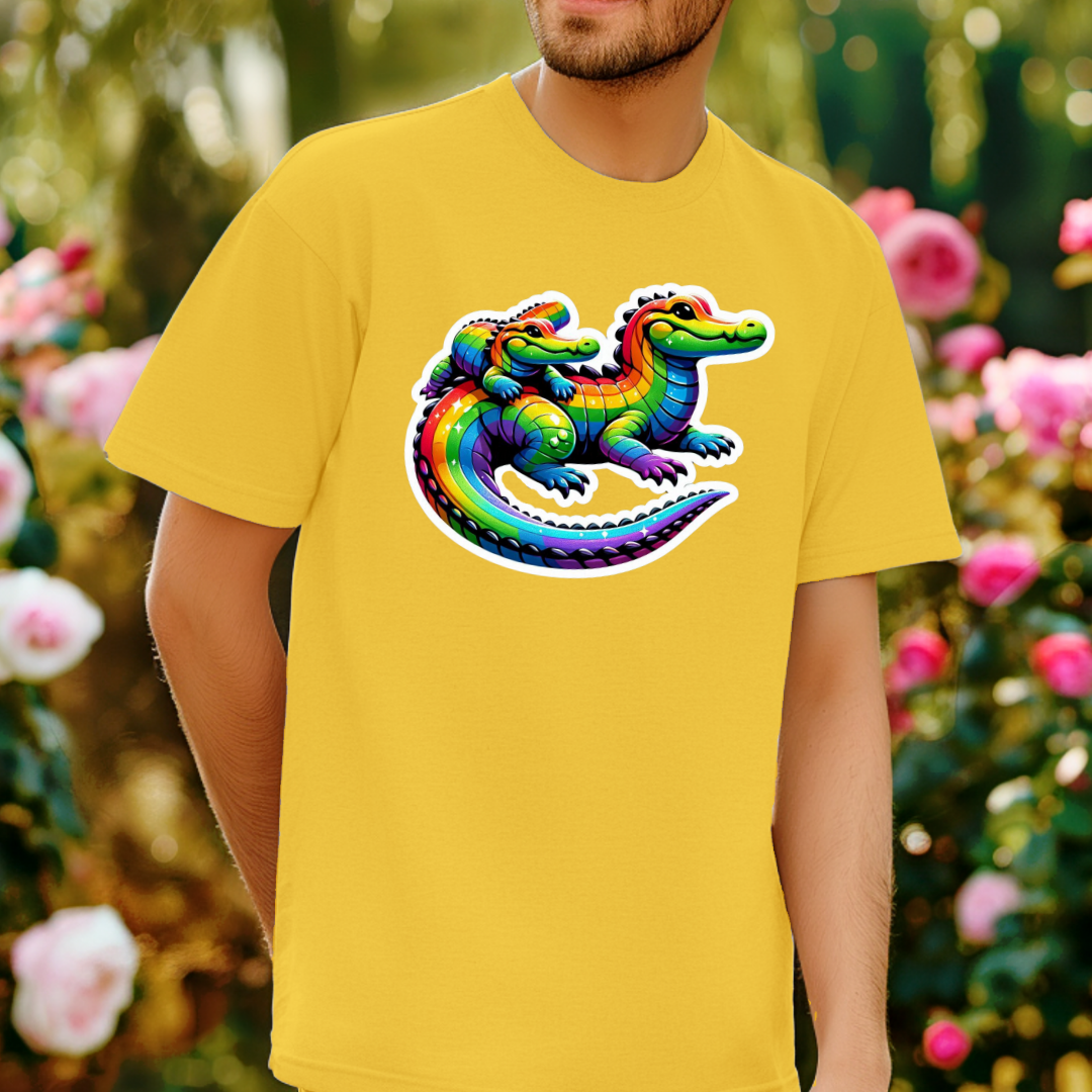 Rainbow Alligators Unisex Soft T-Shirt