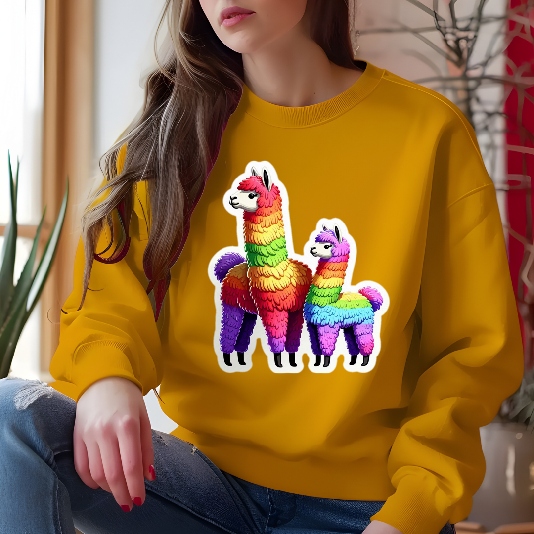 Rainbow Alpacas Crewneck Sweatshirt