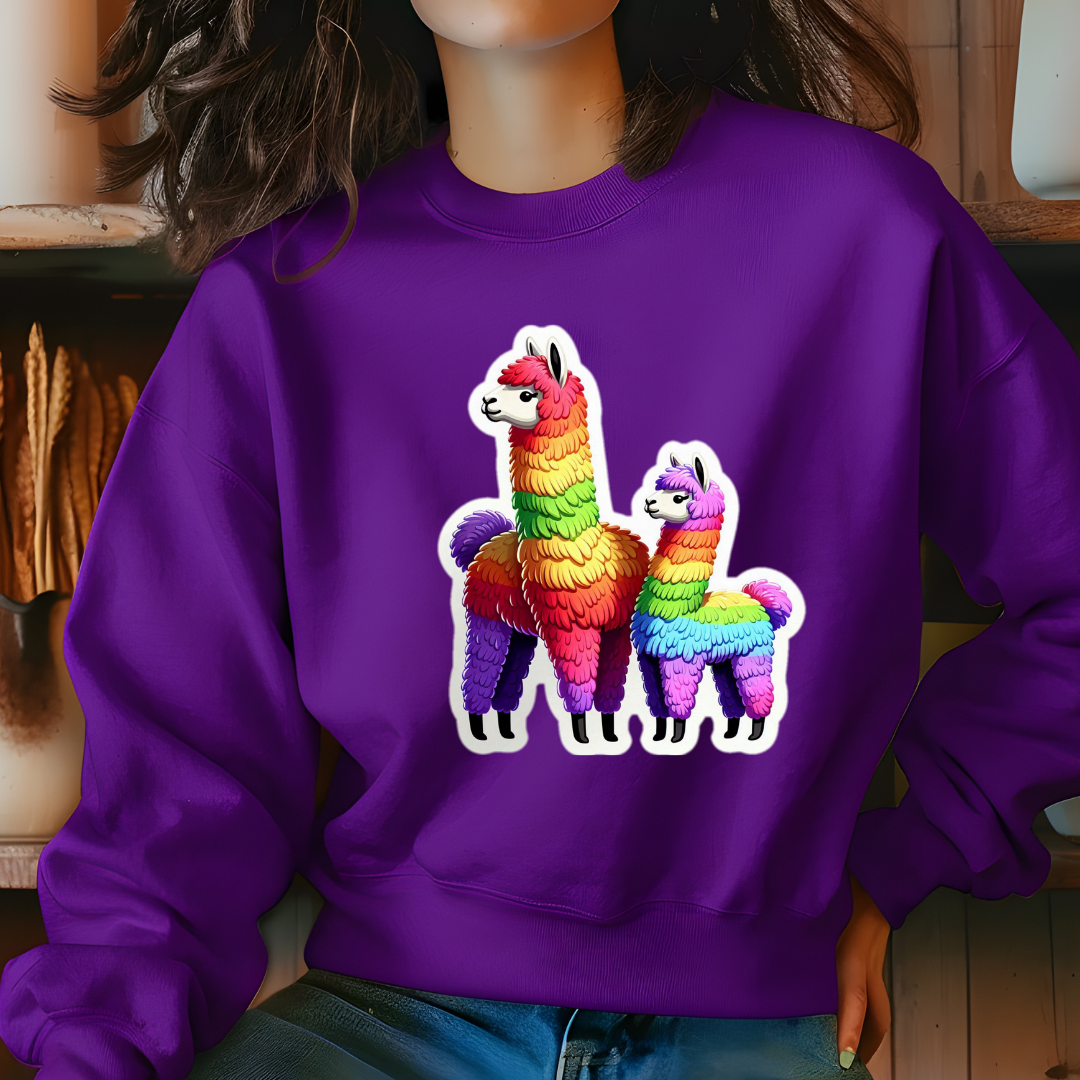 Rainbow Alpacas Crewneck Sweatshirt