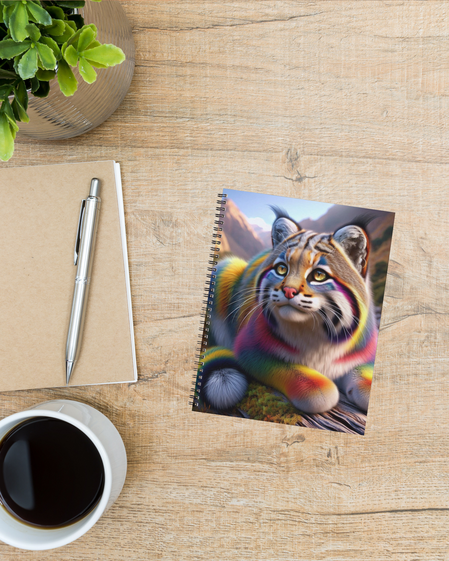 Spiral Notebook - Rainbow Andean Mountain Cat (ruled)