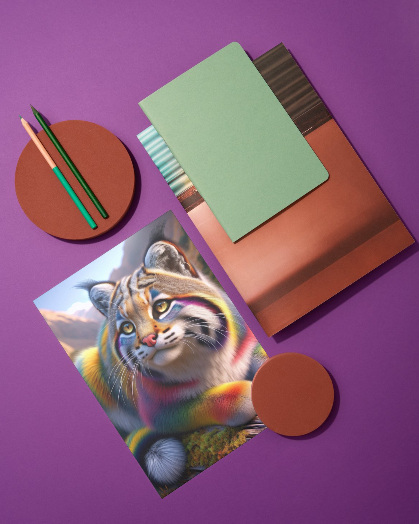Spiral Notebook - Rainbow Andean Mountain Cat (ruled)