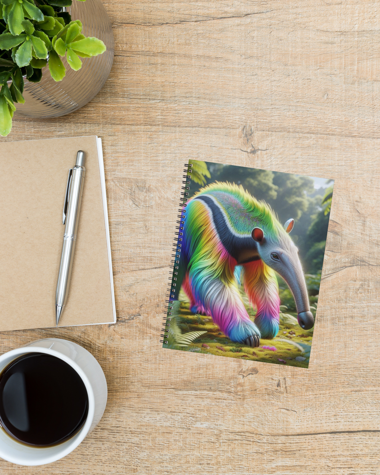 Spiral Notebook - Rainbow Anteater (ruled)