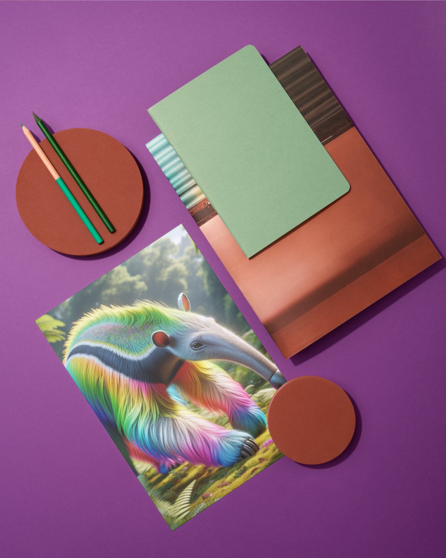 Spiral Notebook - Rainbow Anteater (ruled)