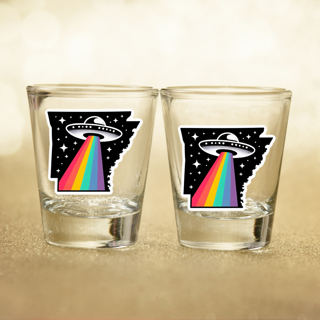 PRIDE Arkansas Shot Glass