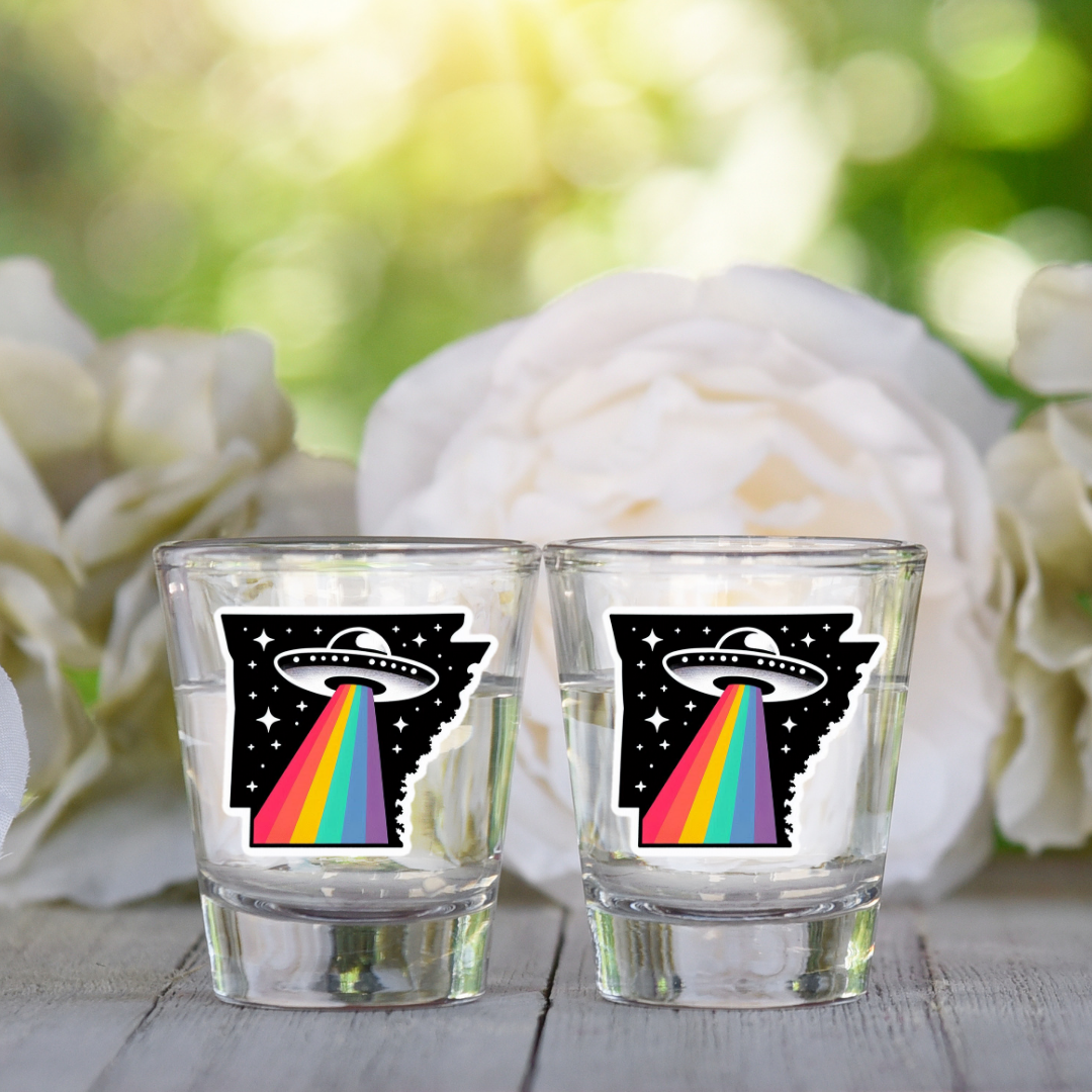 PRIDE Arkansas Shot Glass
