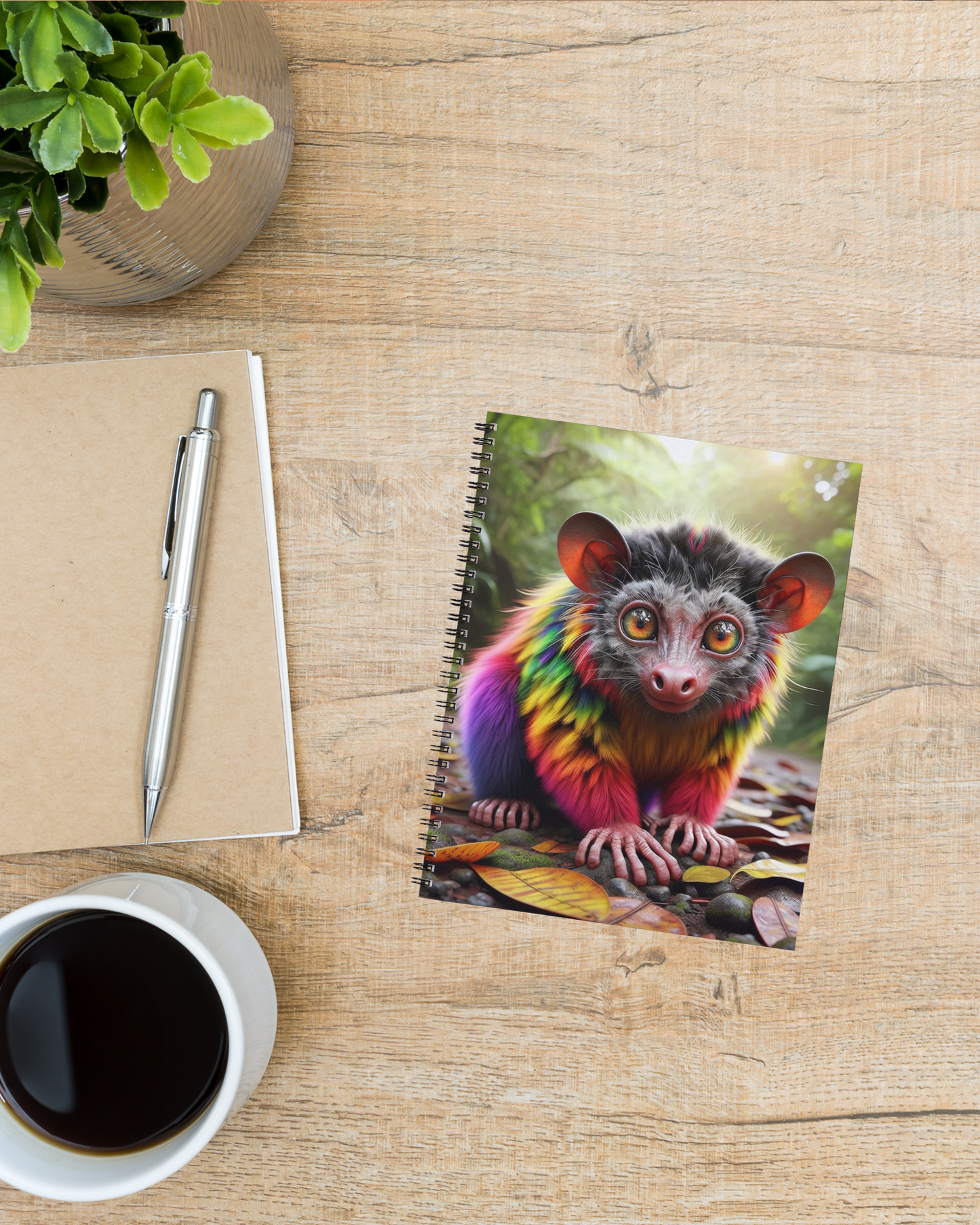 Spiral Notebook - Rainbow Aye-Aye (ruled)