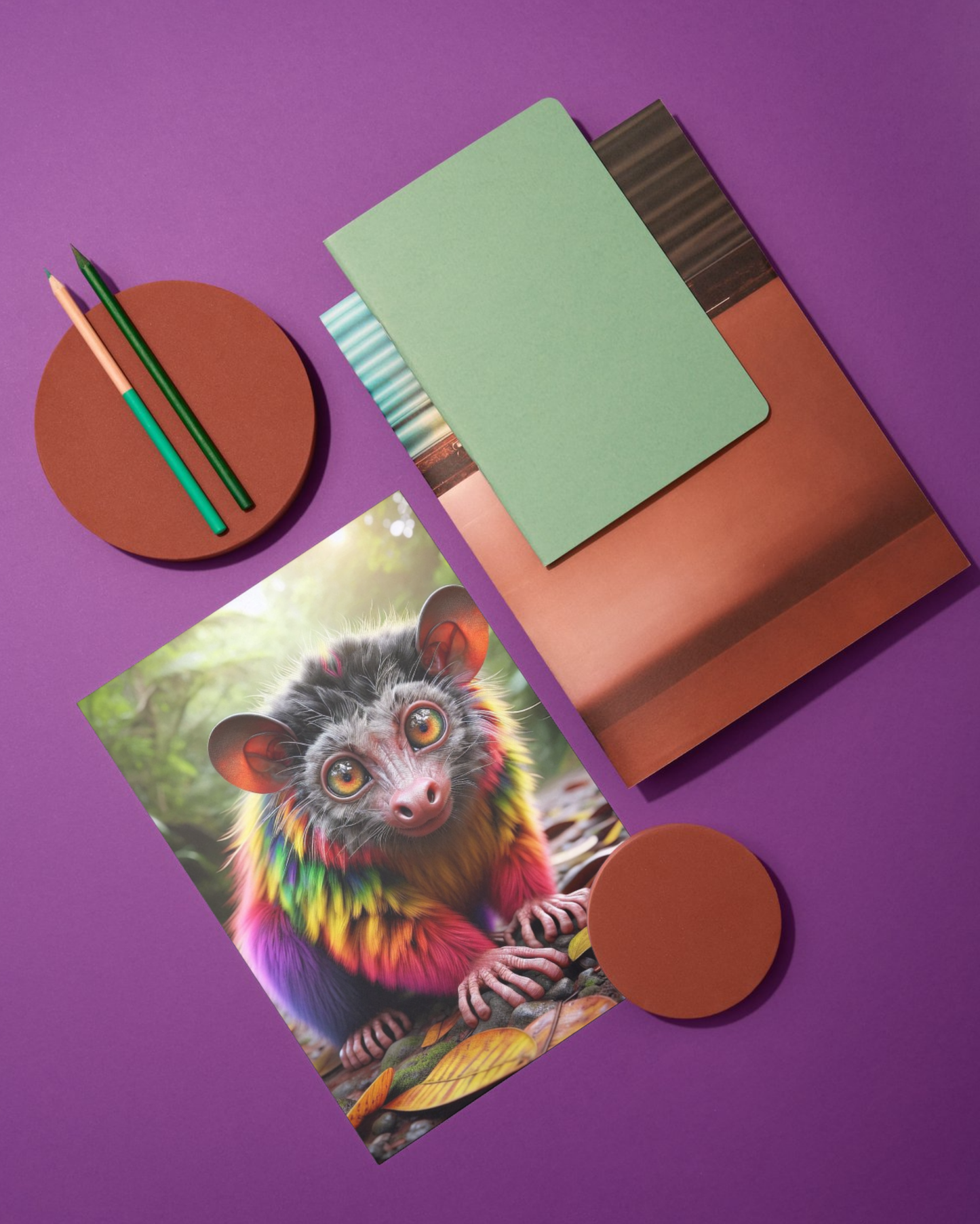 Spiral Notebook - Rainbow Aye-Aye (ruled)