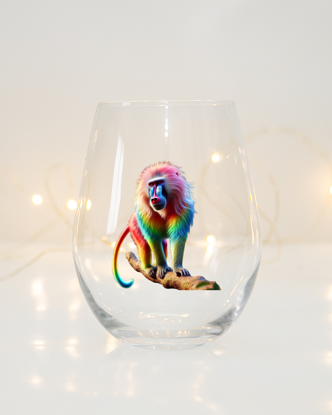 Rainbow Baboon Whiskey Glass