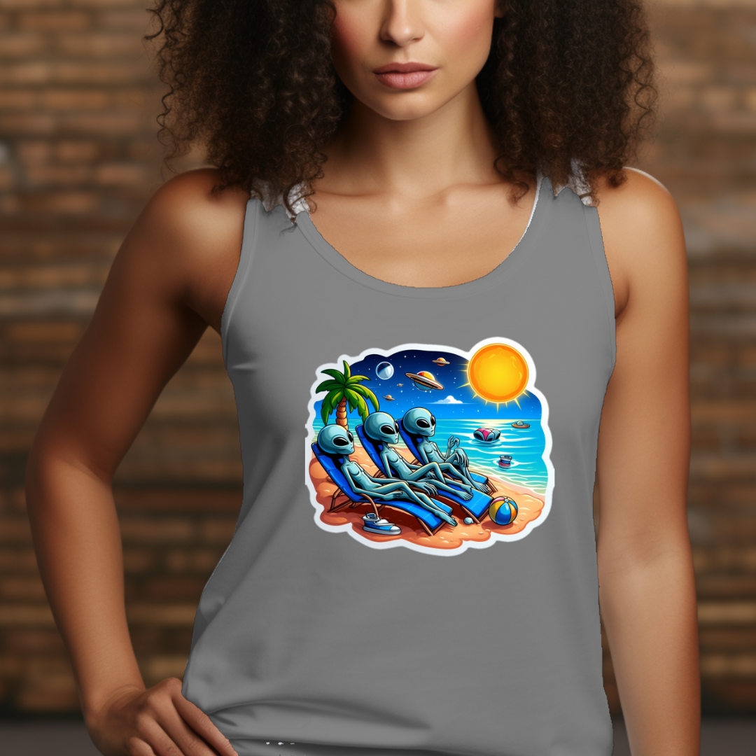 Spring Break Aliens Racerback Tank