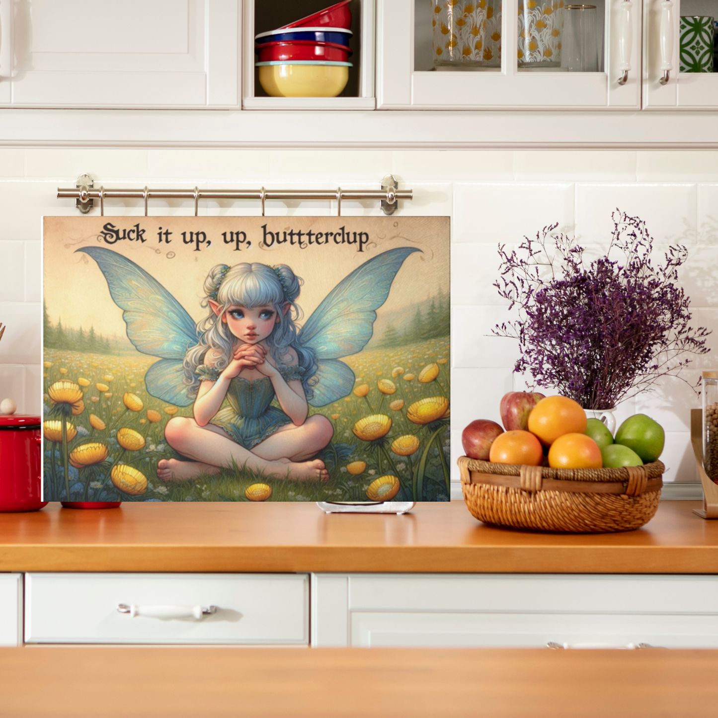 Cutting Board Fairy Suck It Up Yellow
