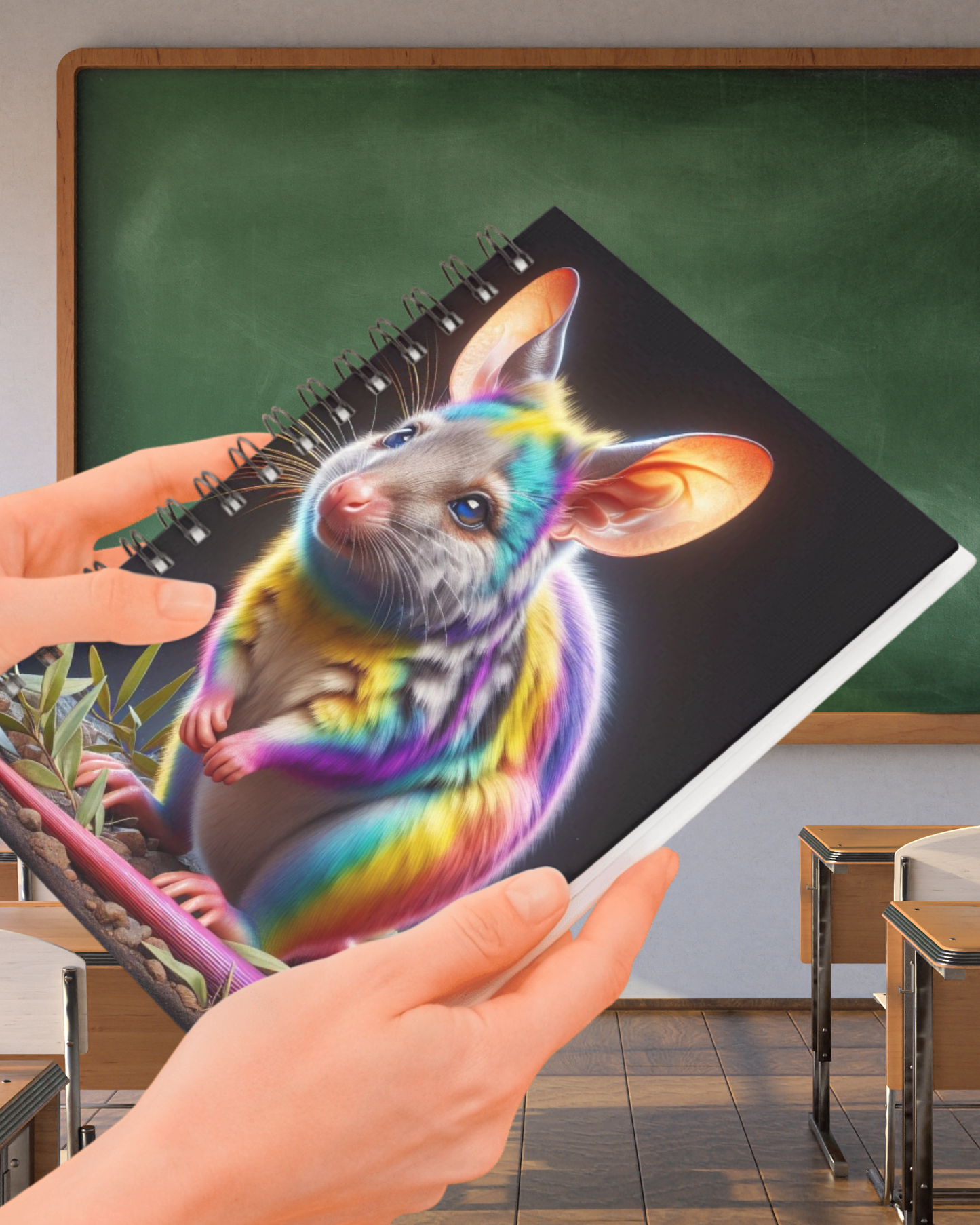 Spiral Notebook - Pensive Rainbow Bandicoot (ruled)