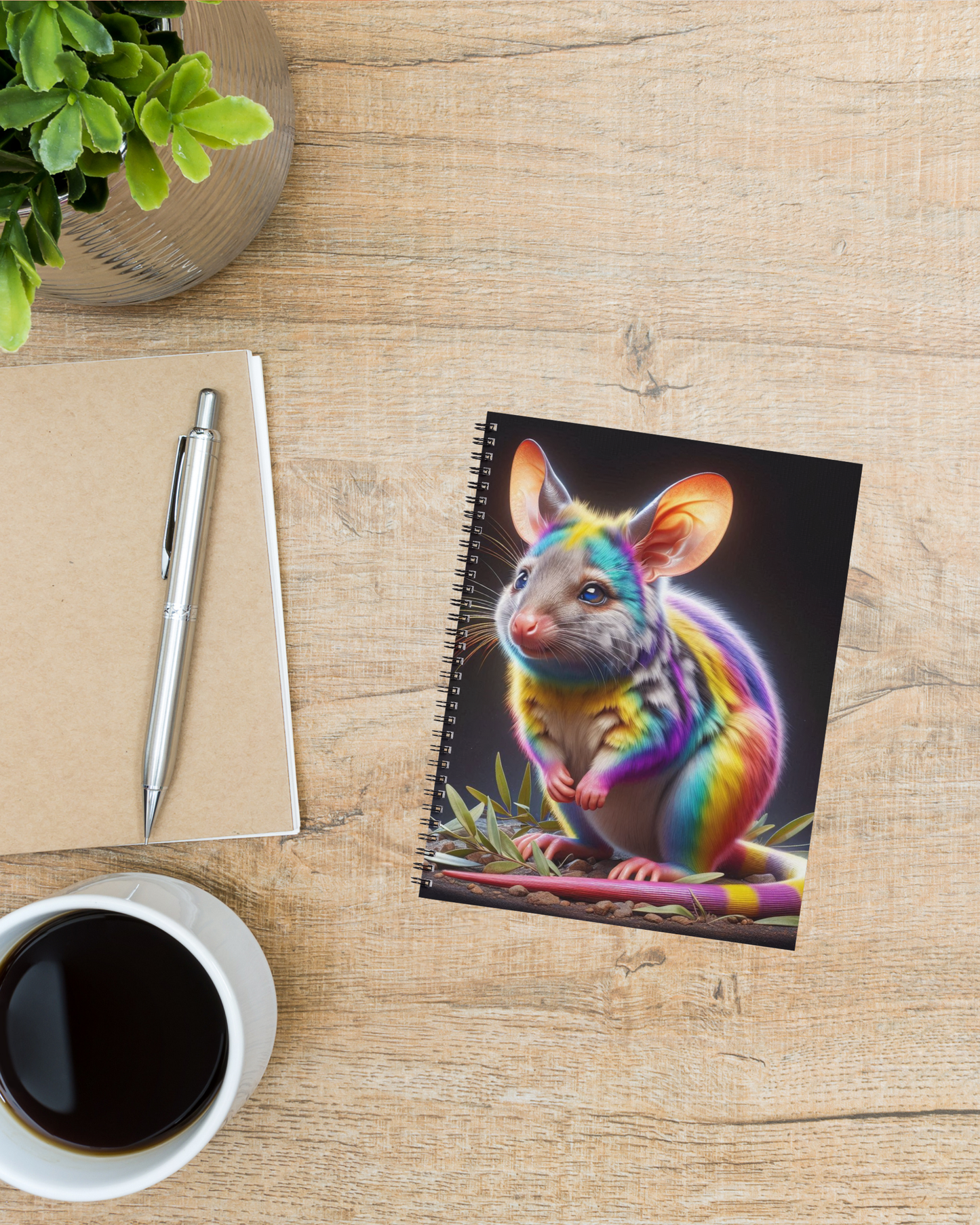 Spiral Notebook - Pensive Rainbow Bandicoot (ruled)