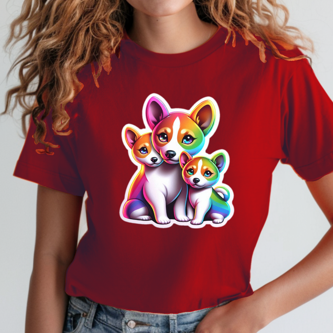 Rainbow Basenjis Unisex Soft T-Shirt