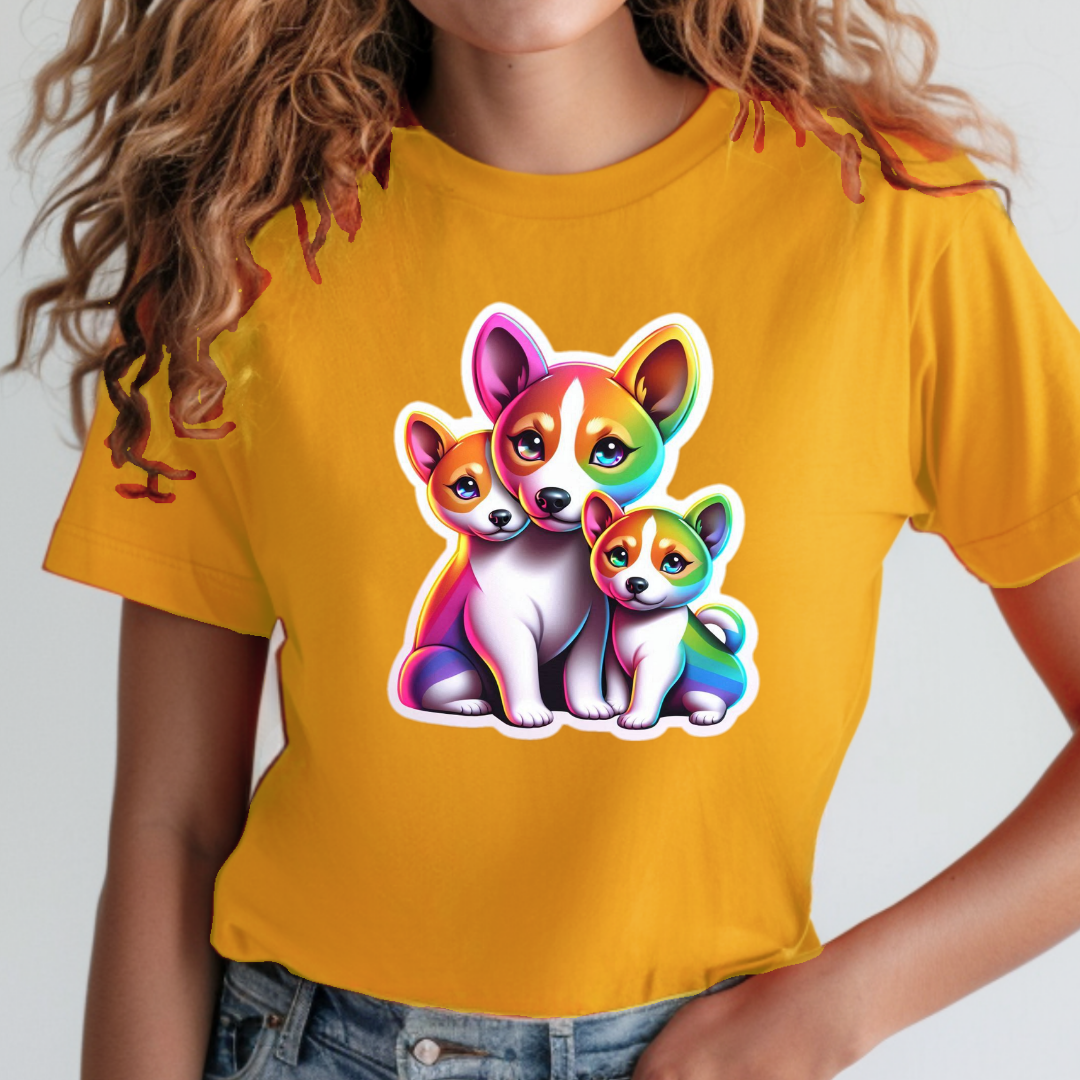 Rainbow Basenjis Unisex Soft T-Shirt