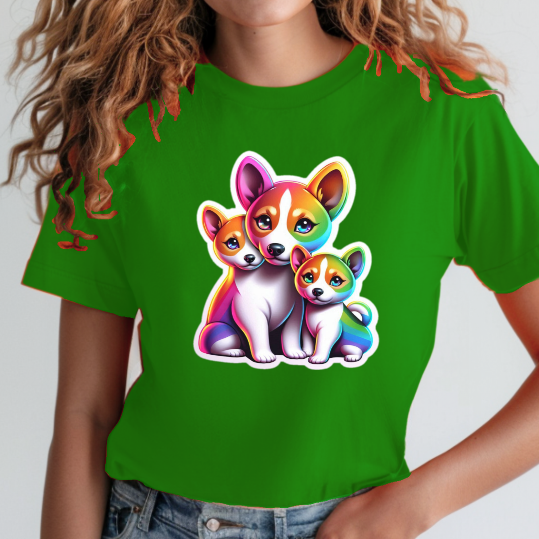 Rainbow Basenjis Unisex Soft T-Shirt