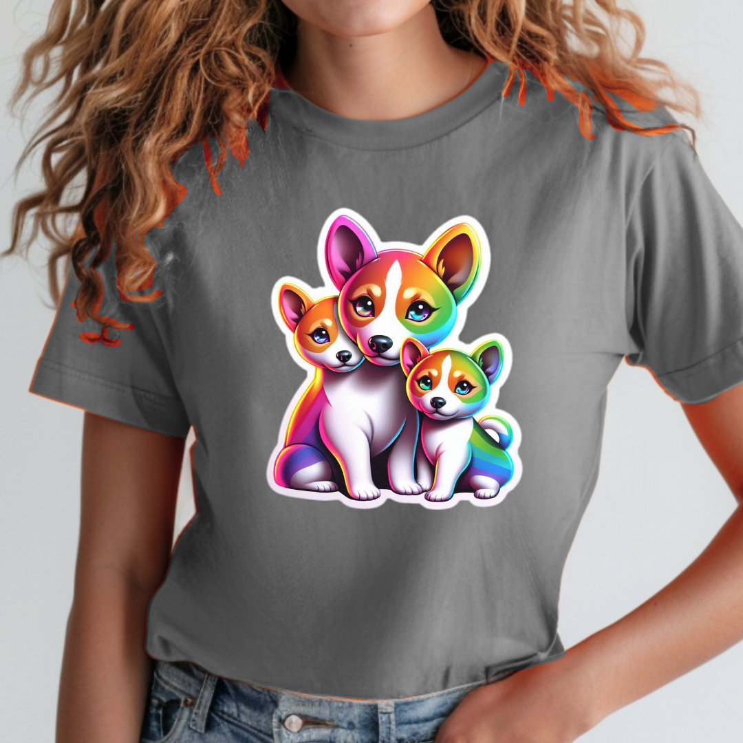 Rainbow Basenjis Unisex Soft T-Shirt