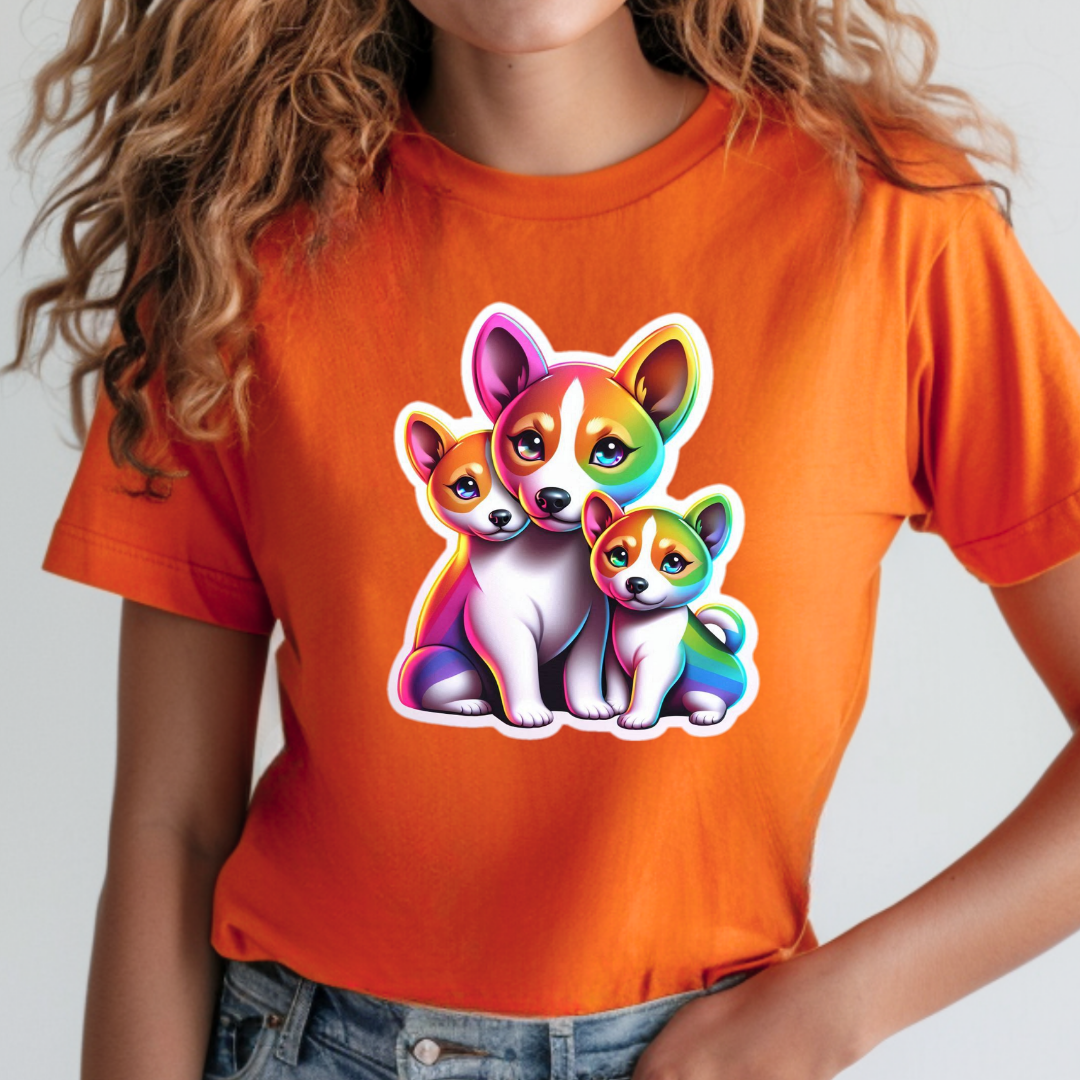 Rainbow Basenjis Unisex Soft T-Shirt