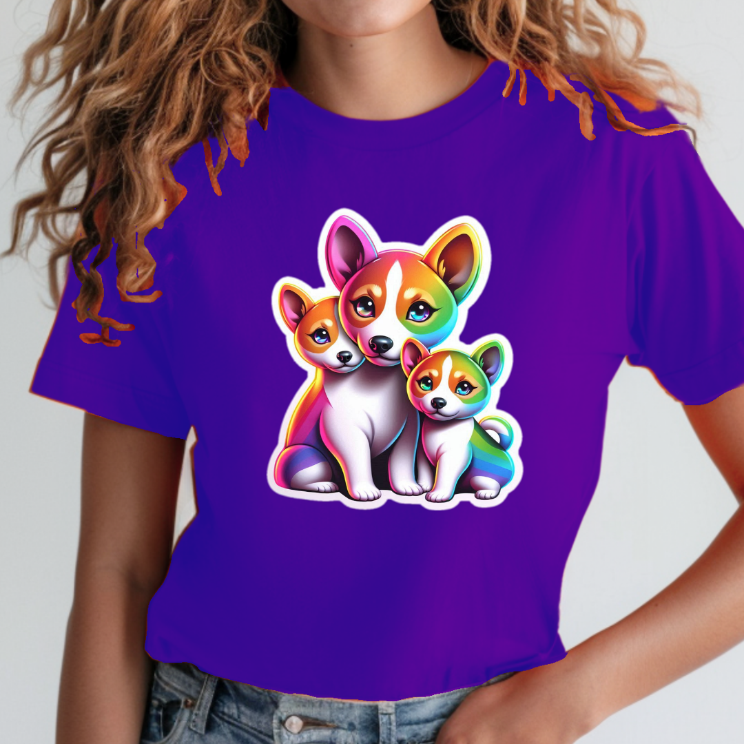 Rainbow Basenjis Unisex Soft T-Shirt