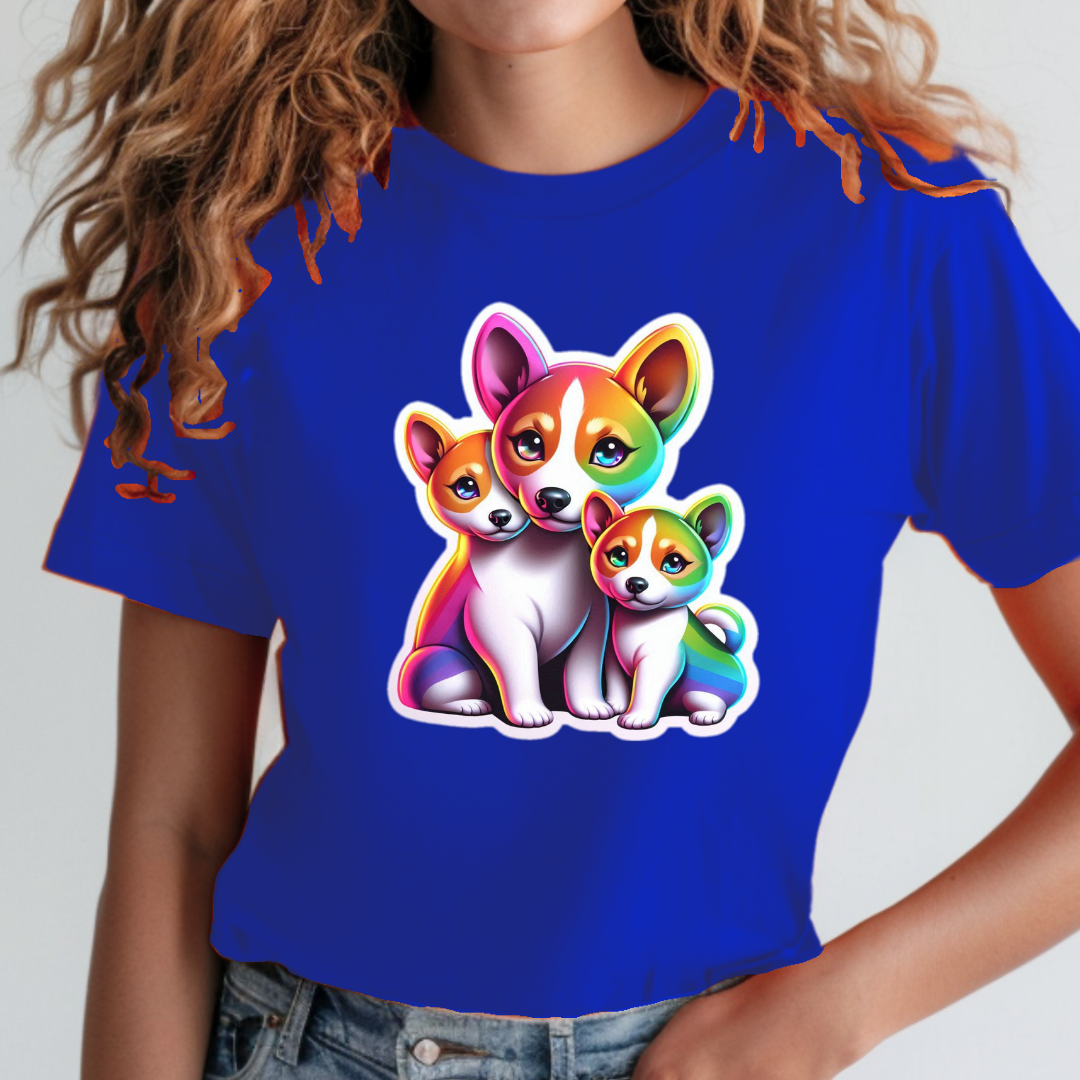 Rainbow Basenjis Unisex Soft T-Shirt