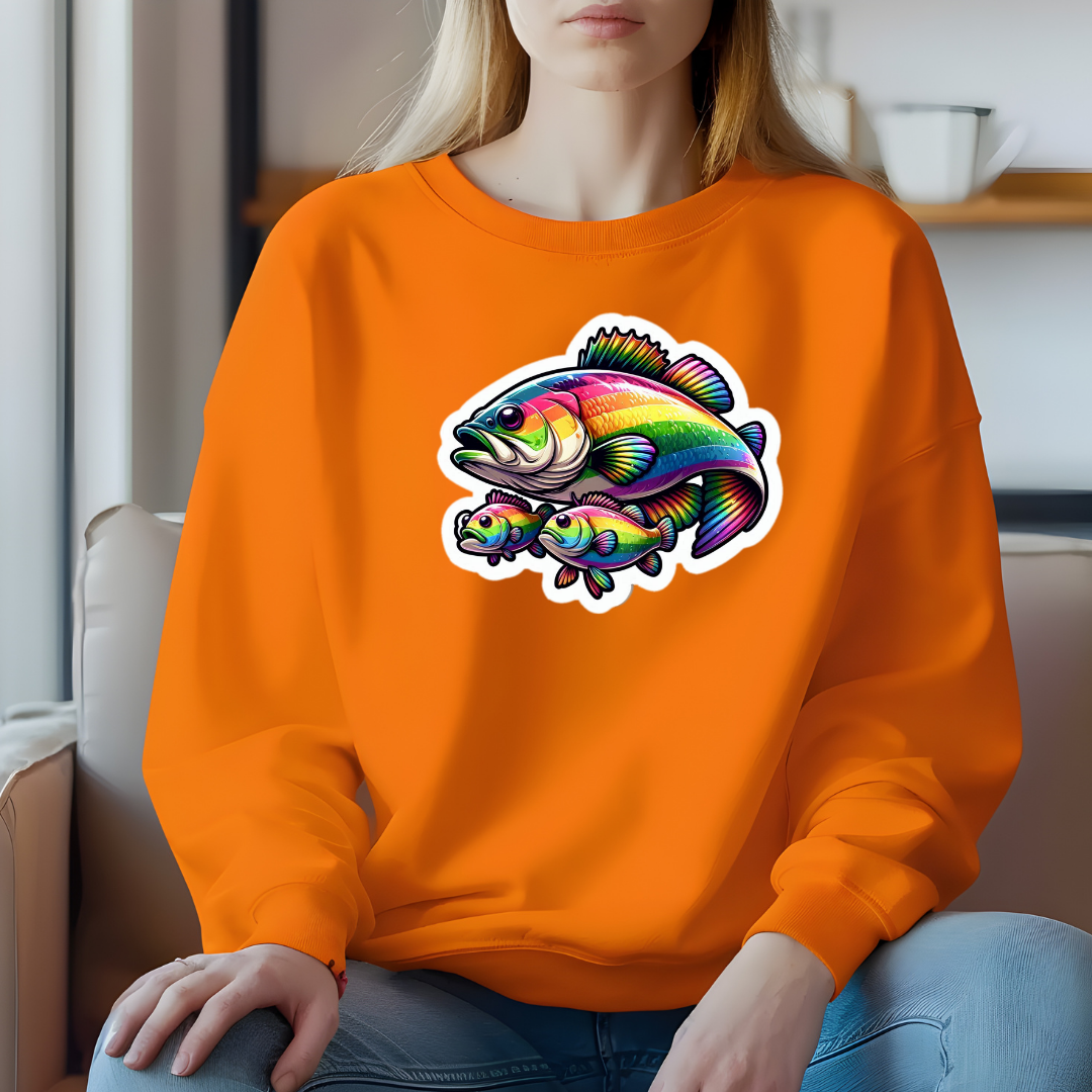 Rainbow Freshwater Bass Crewneck Sweatshirt