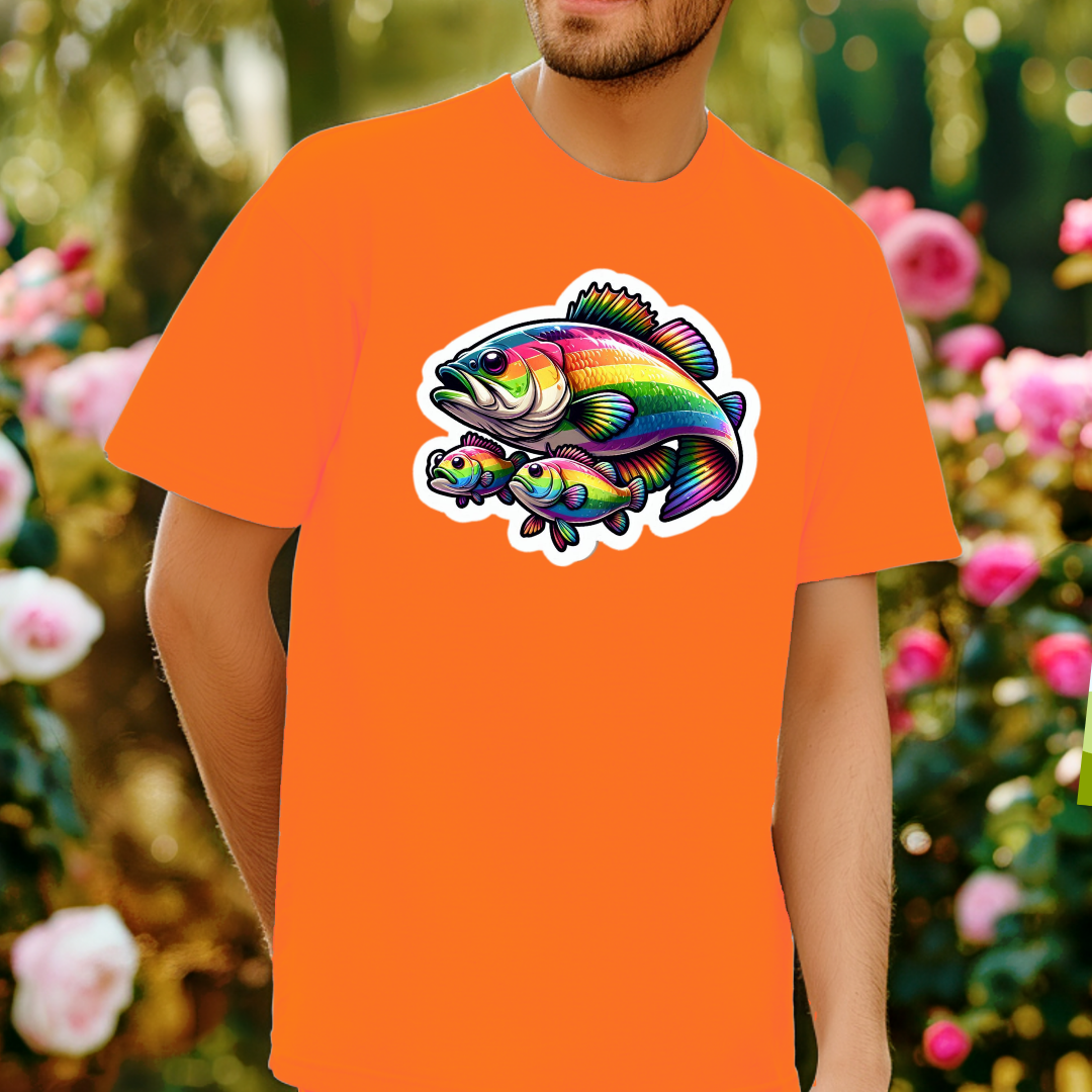 Rainbow Fresh Water Bass Unisex Soft T-Shirt