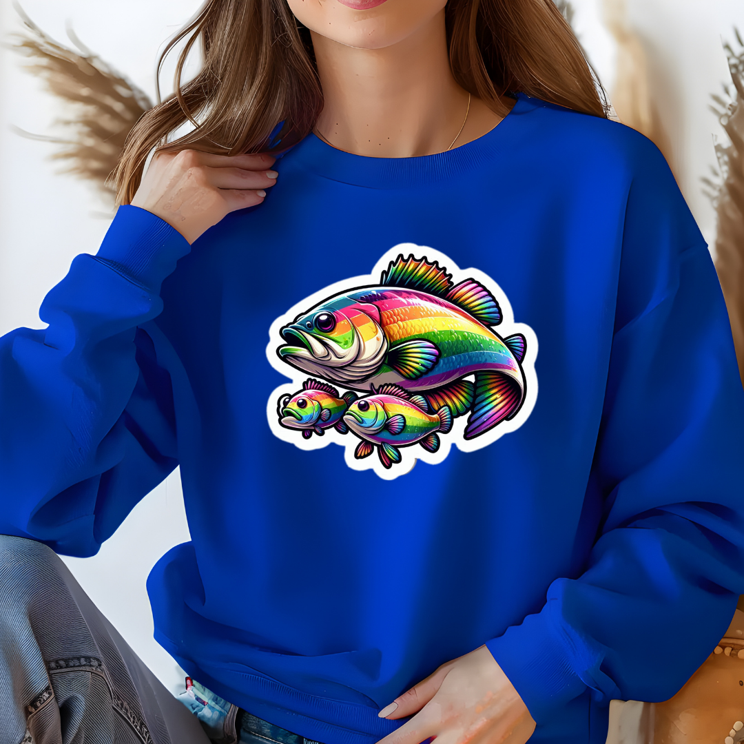 Rainbow Freshwater Bass Crewneck Sweatshirt