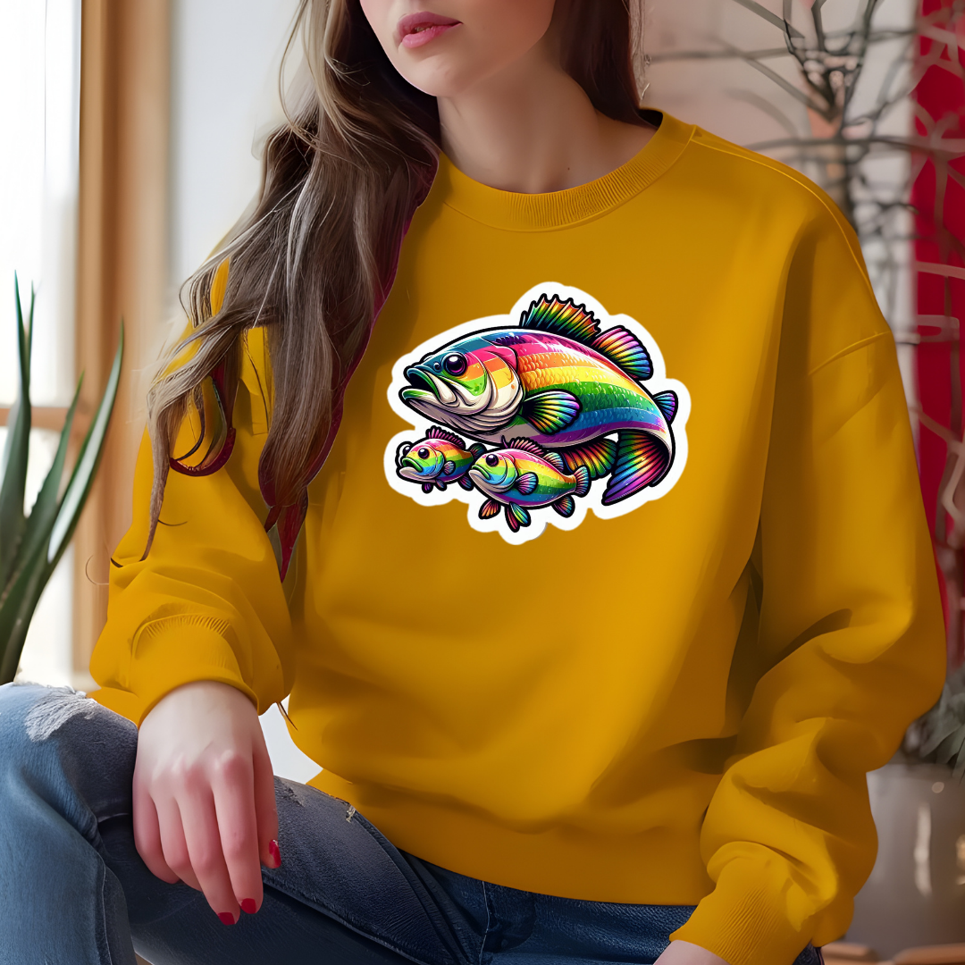 Rainbow Freshwater Bass Crewneck Sweatshirt