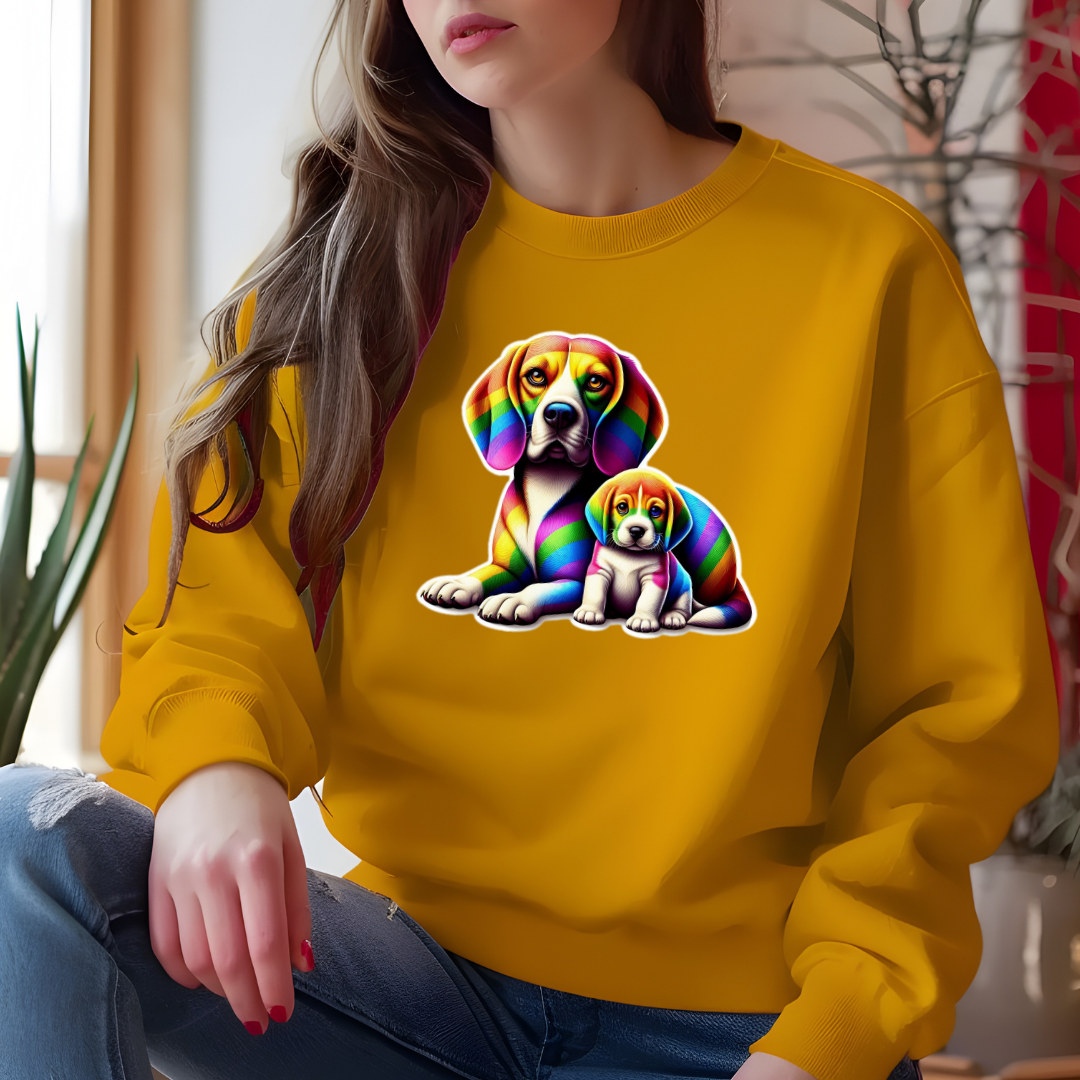 Rainbow Beagles Crewneck Sweatshirt