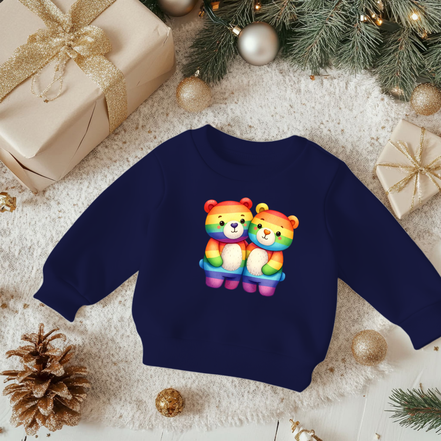 Cute Rainbow Bears Toddler Sweatshirt