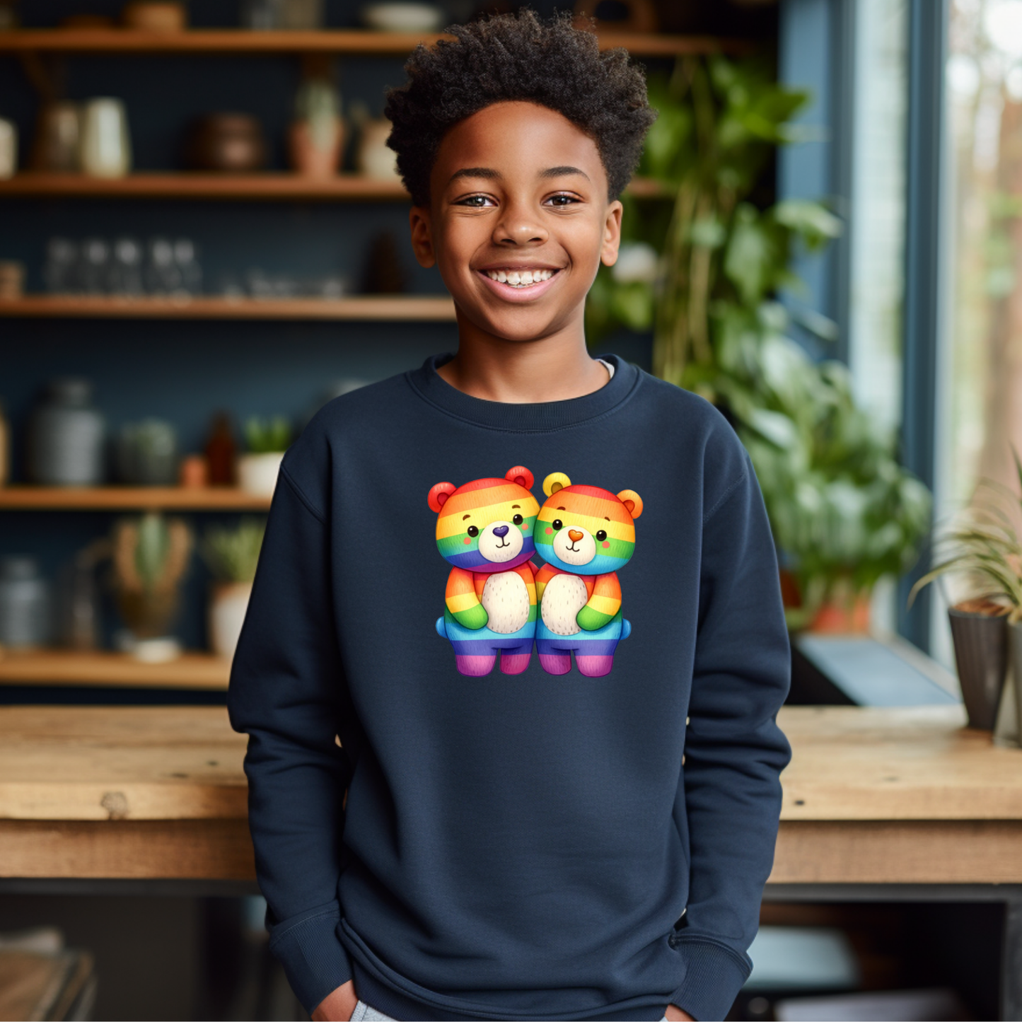 Kid's Sweatshirt - Cute Rainbow Animal Bears