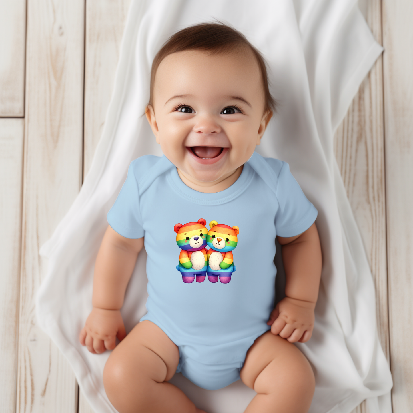 Onesie - Playful Rainbow Bears