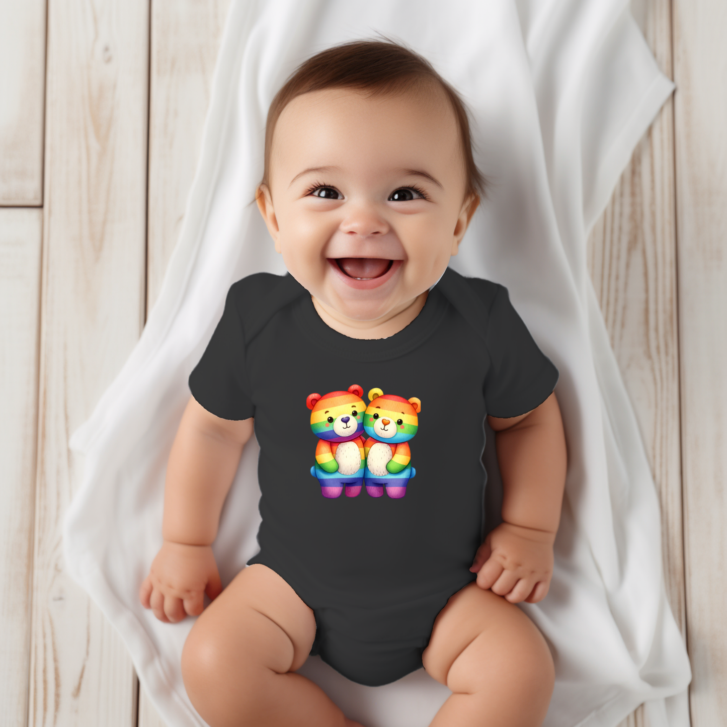 Onesie - Playful Rainbow Bears