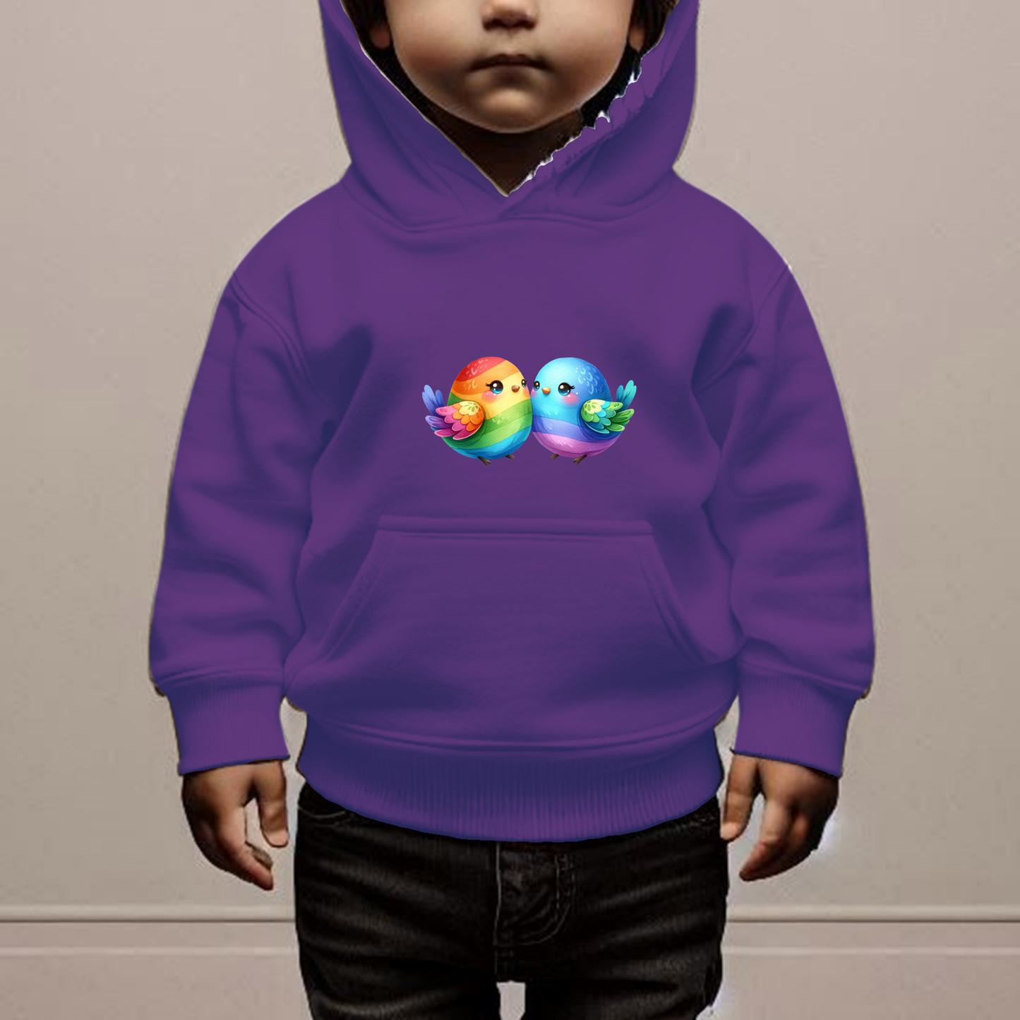Rainbow Birdies Toddler Hoodie