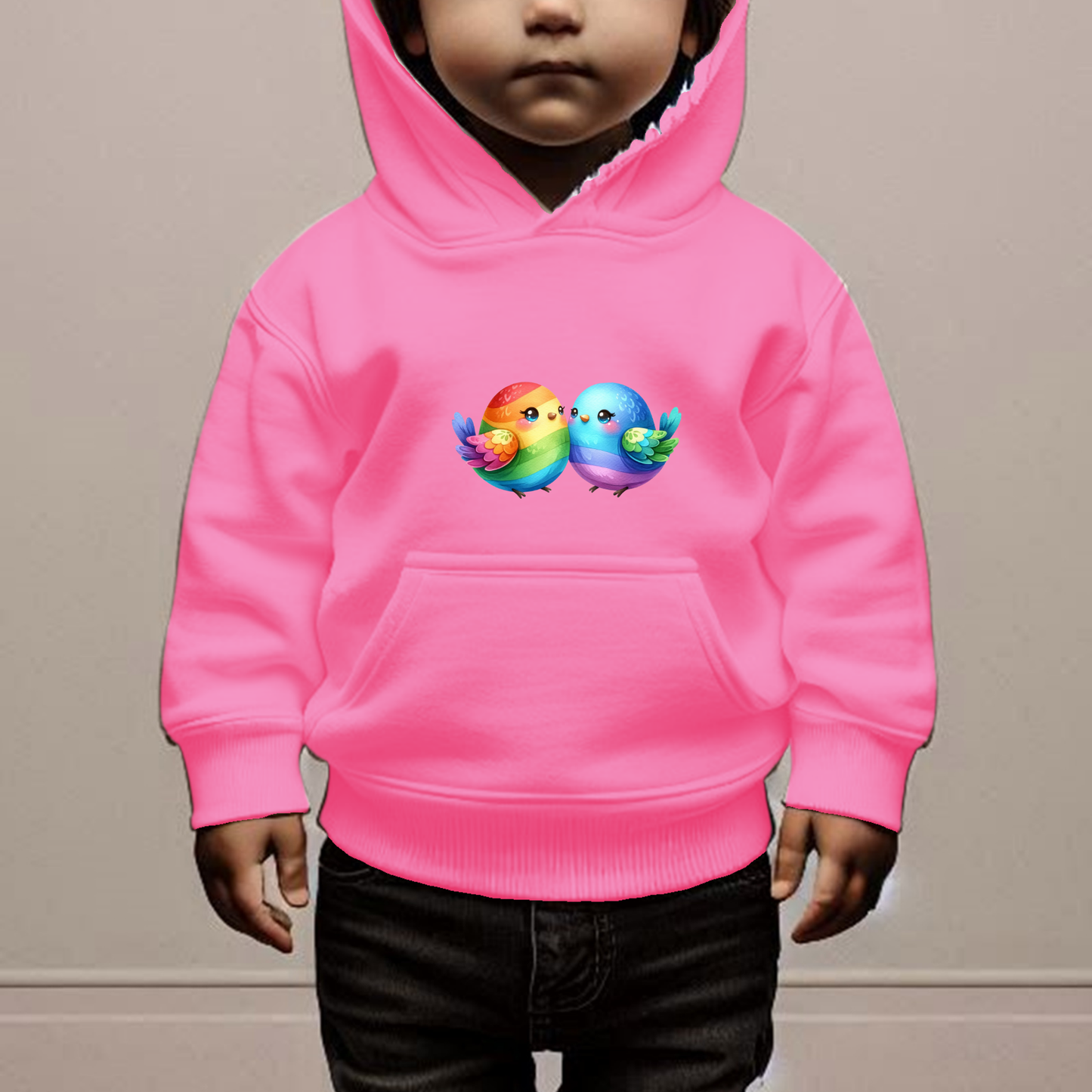 Rainbow Birdies Toddler Hoodie