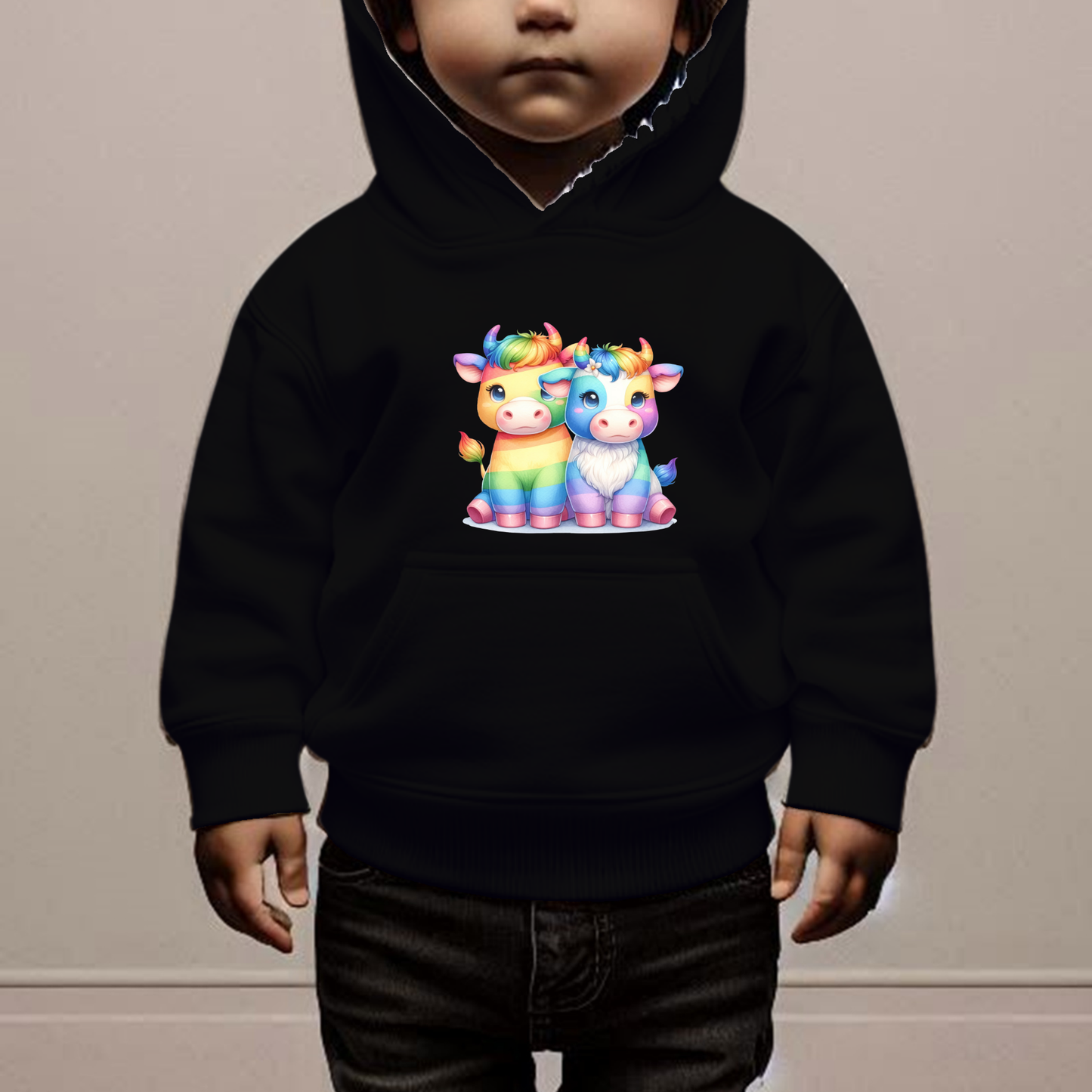 Rainbow Scottish Bulls Toddler Hoodie
