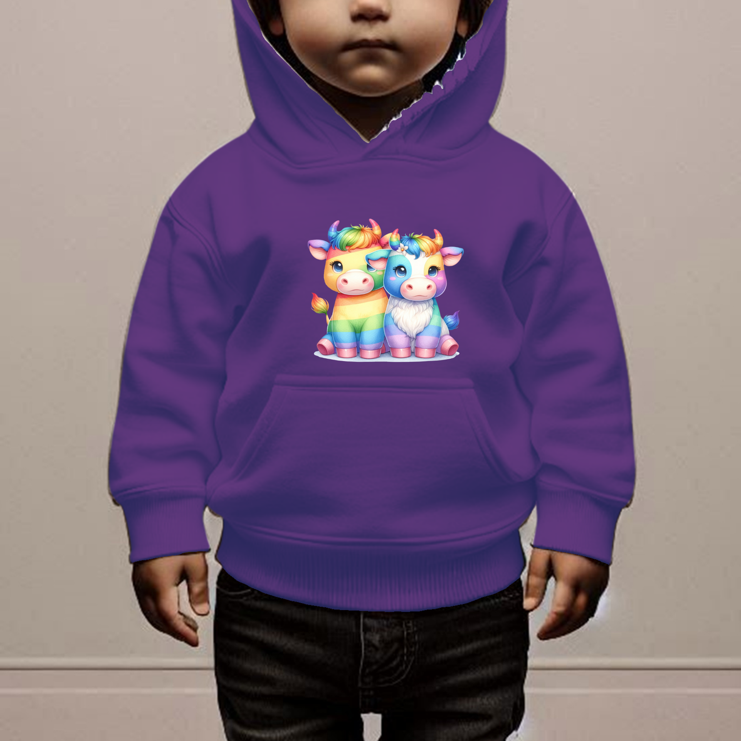 Rainbow Scottish Bulls Toddler Hoodie