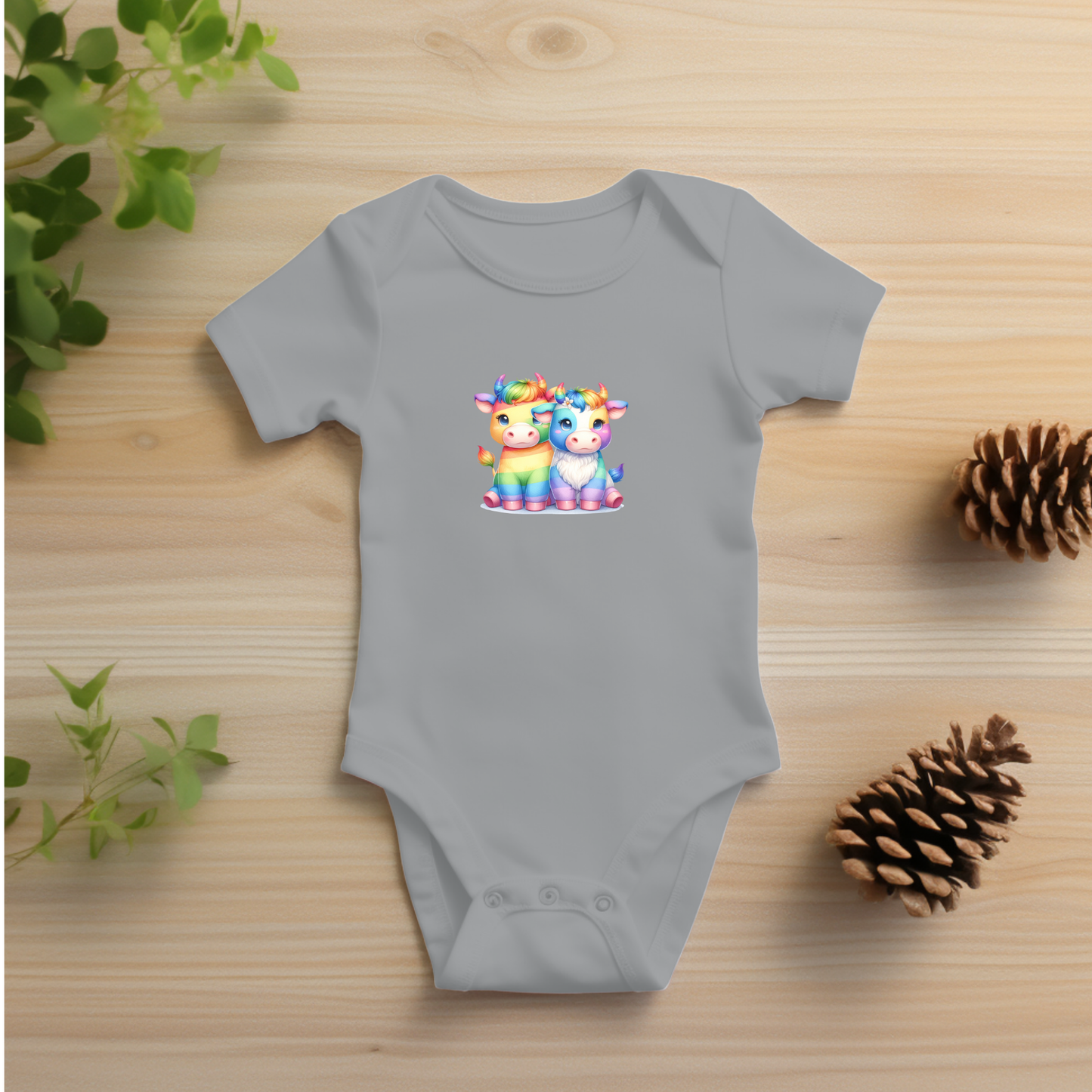 Onesie - Playful Rainbow Scottish Bulls
