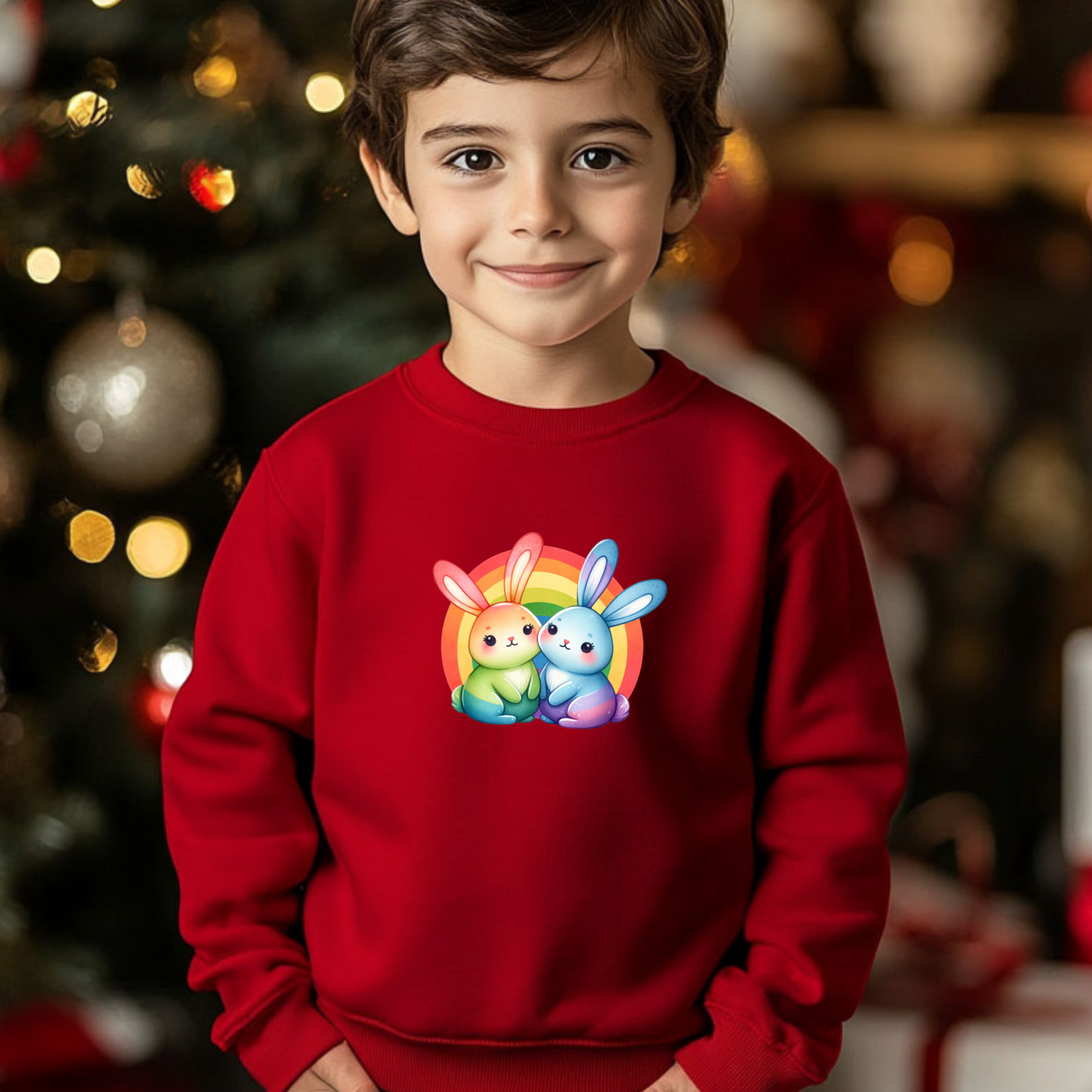 Cute Rainbow Bunnies Toddler Sweatshirt -
