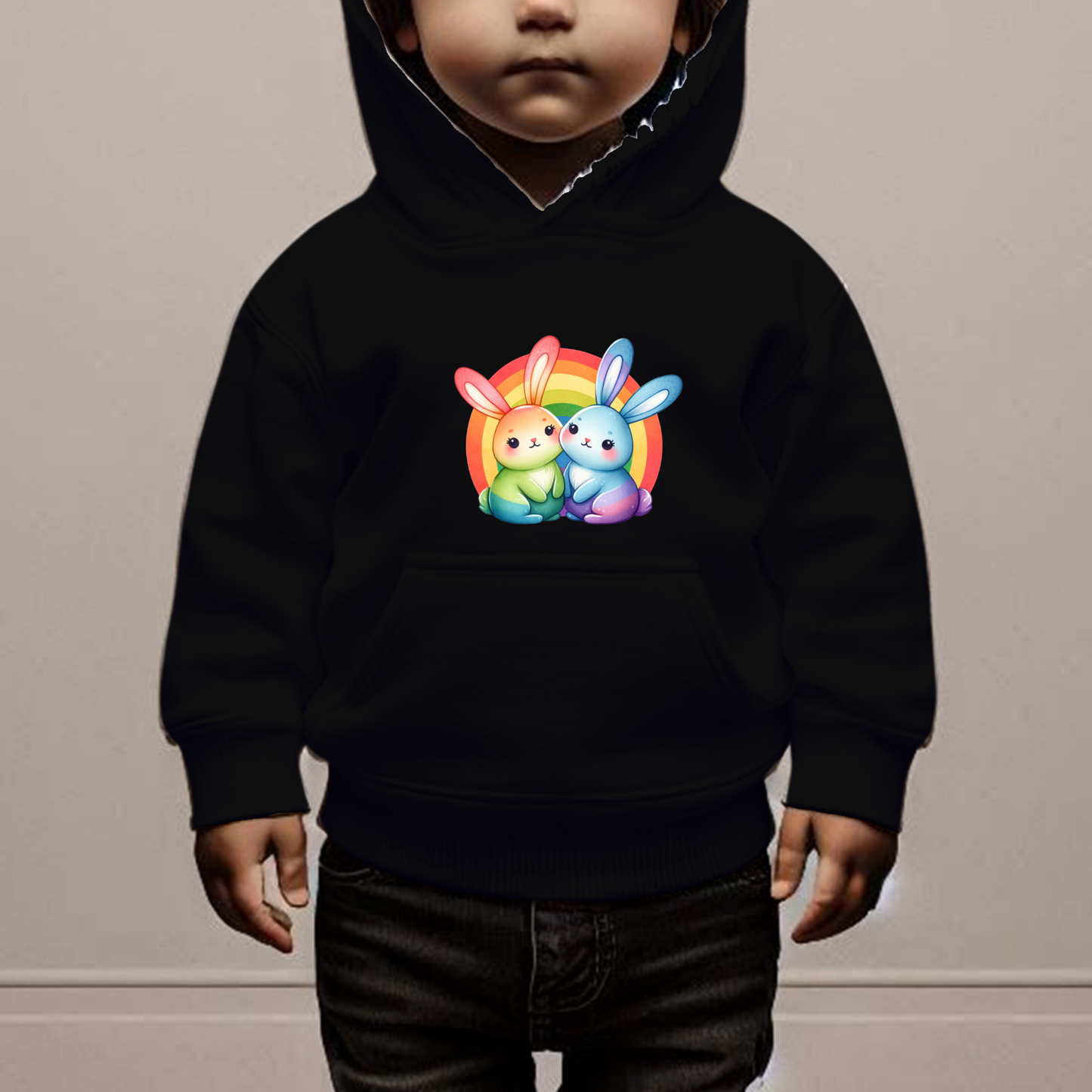Rainbow Bunnies Toddler Hoodie